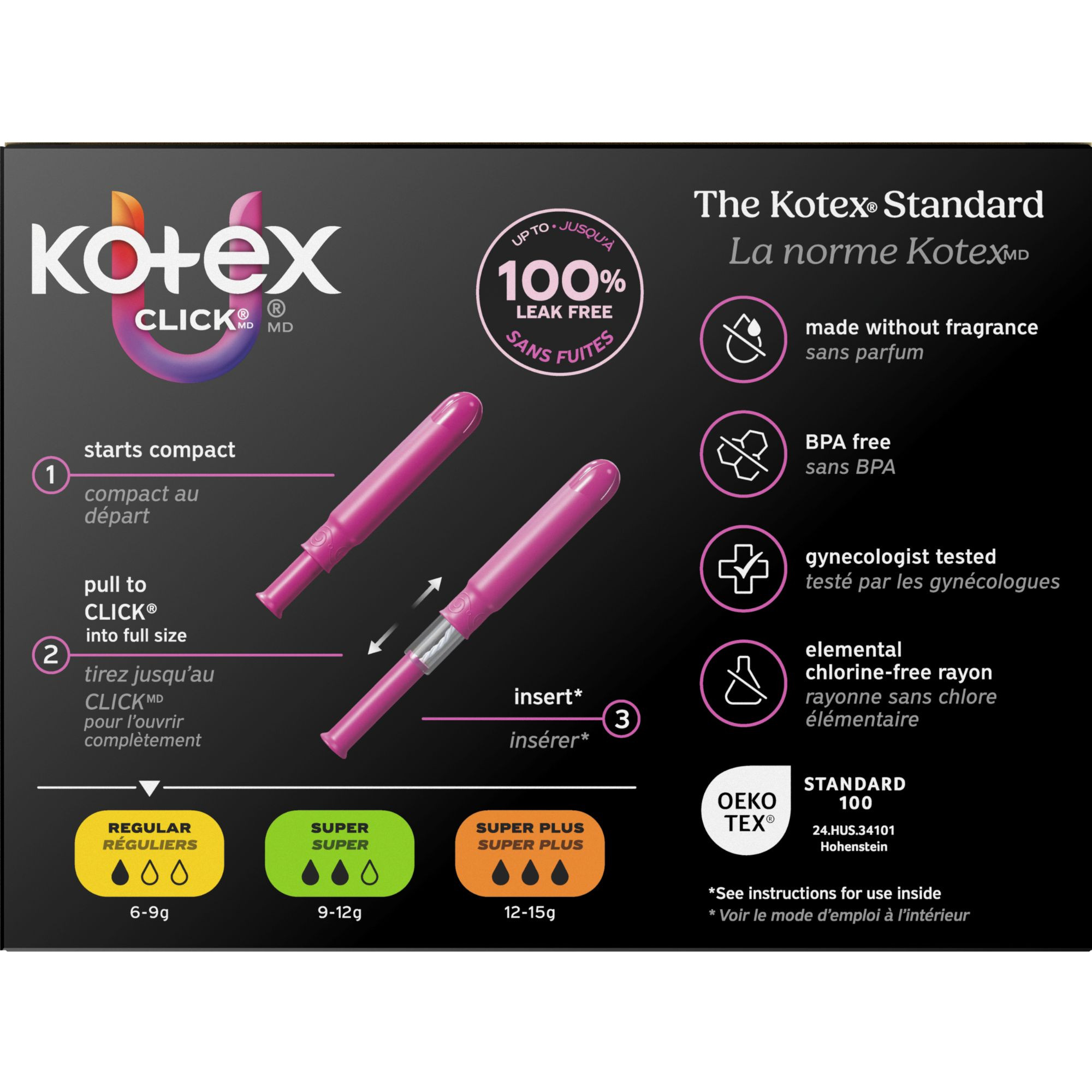 U by Kotex Click Compact Tampons, Regular Absorbency