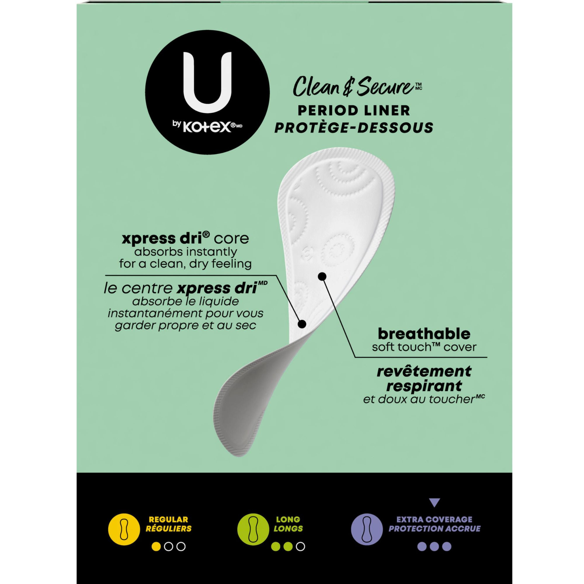 U by Kotex LightDays Plus Liners, Regular Absorbency