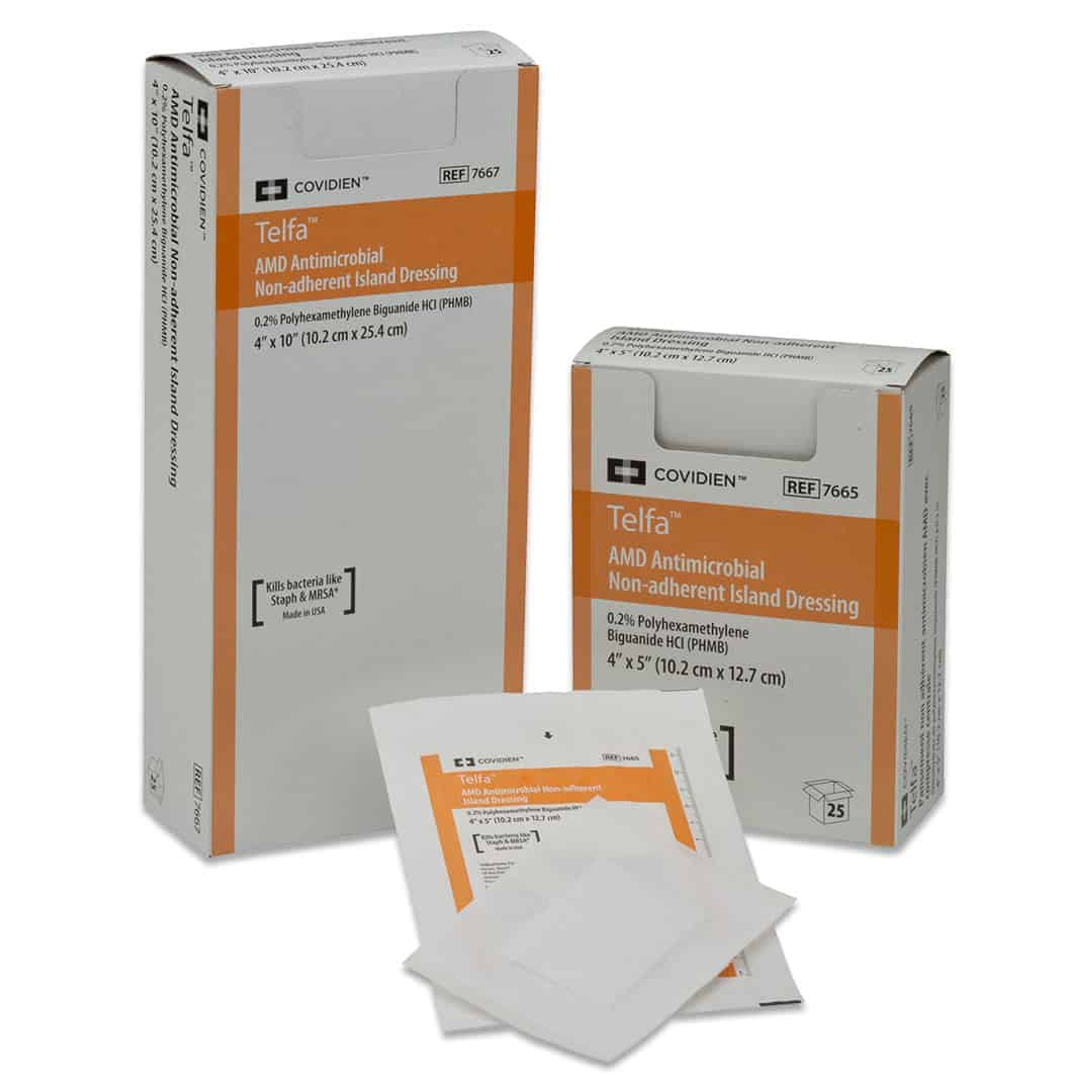 Cardinal Telfa AMD Antimicrobial Island Dressing, Sterile, Non-Adherent, 4 X 14"