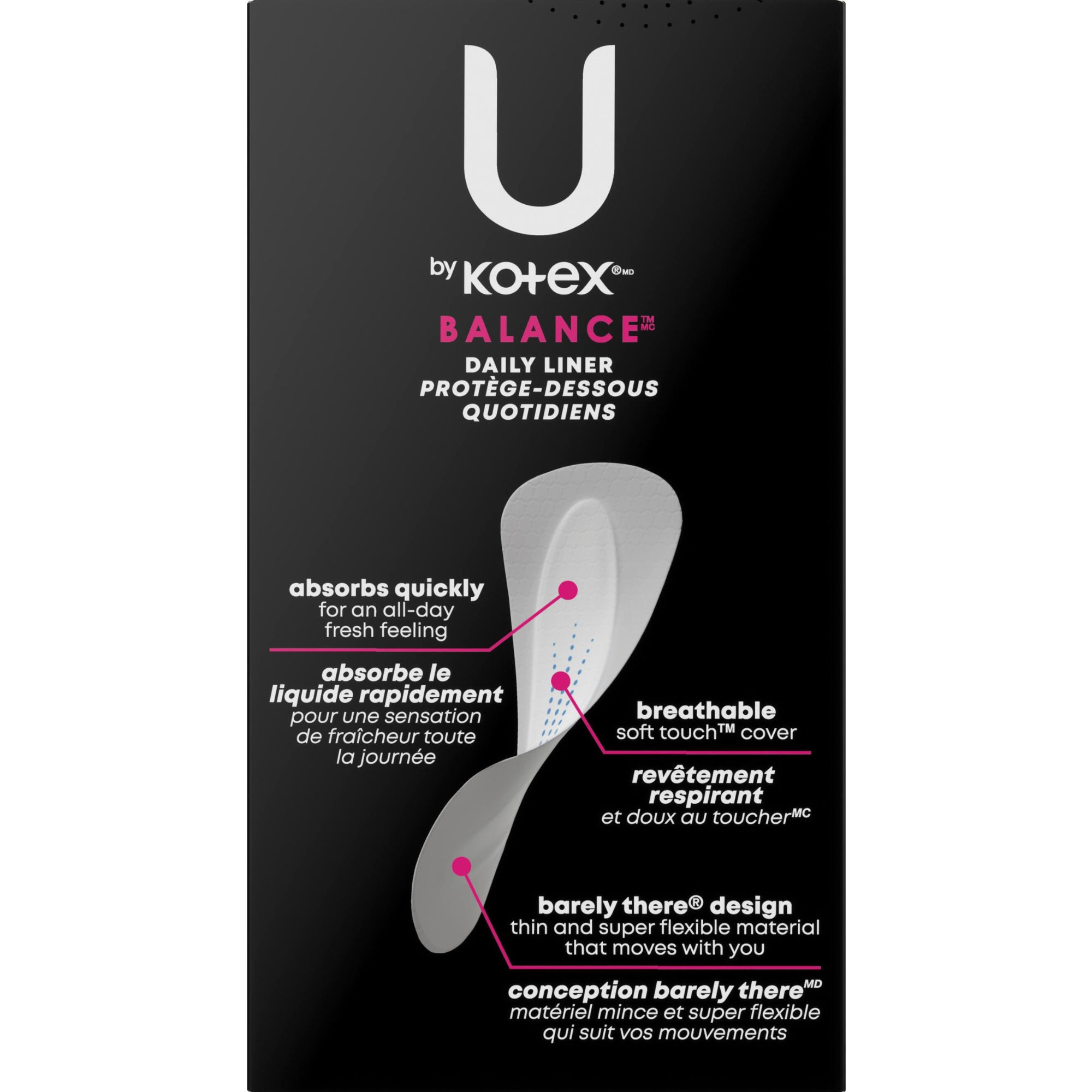 U by Kotex Barely There Panty Liner, Regular Absorbency