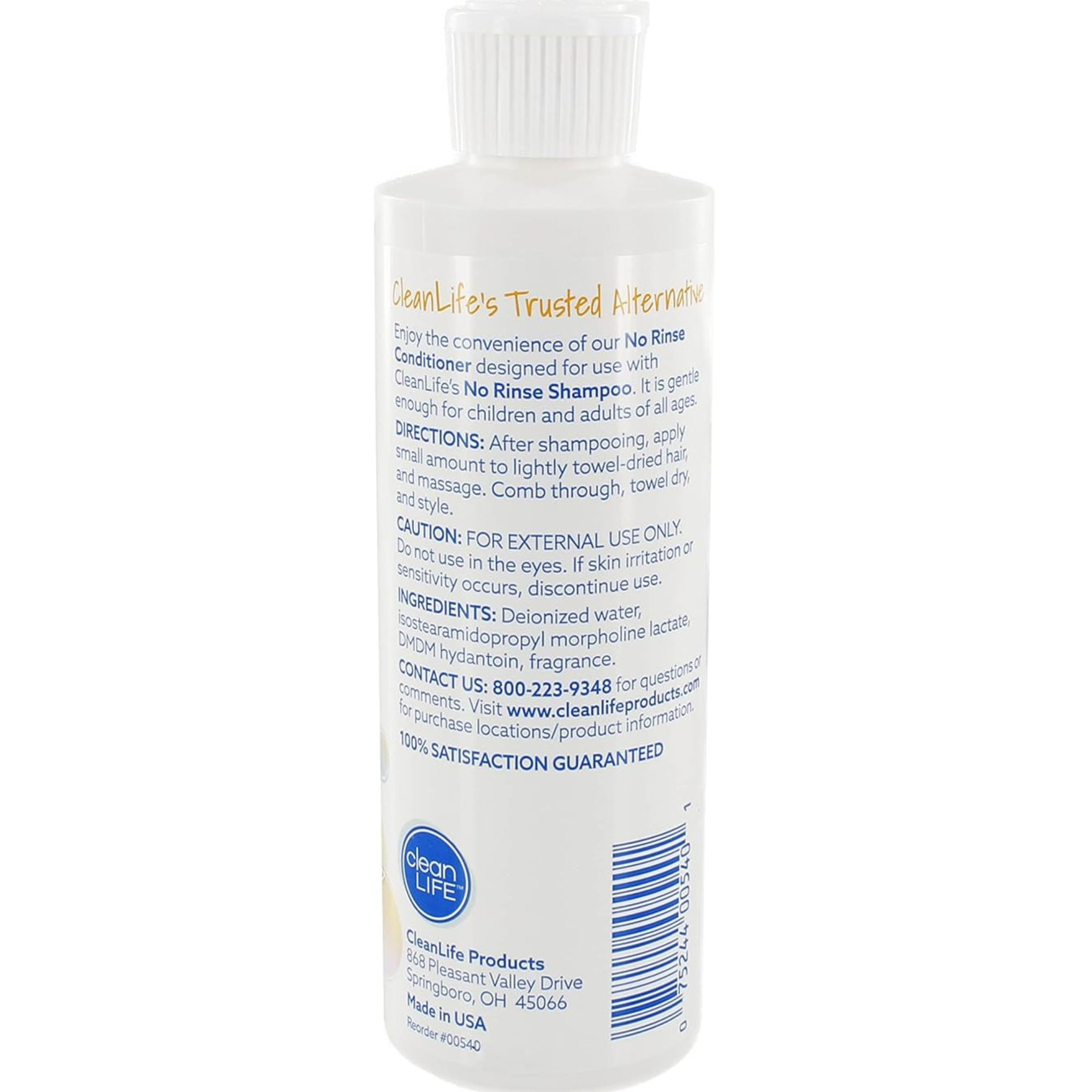 CleanLife No-Rinse Conditioner, 8 oz., 540, 1 Each