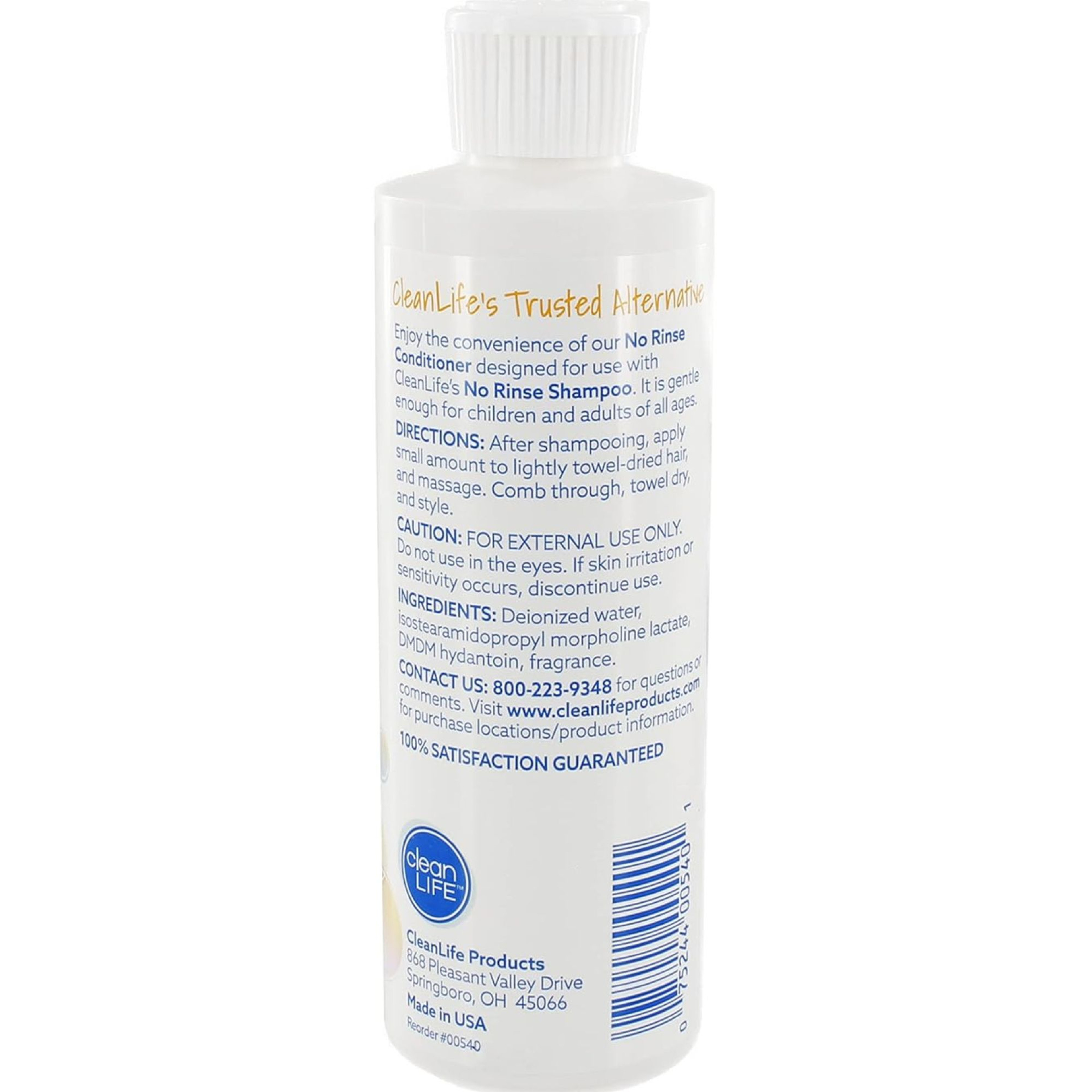 CleanLife No-Rinse Conditioner, 8 oz., 540, 1 Each