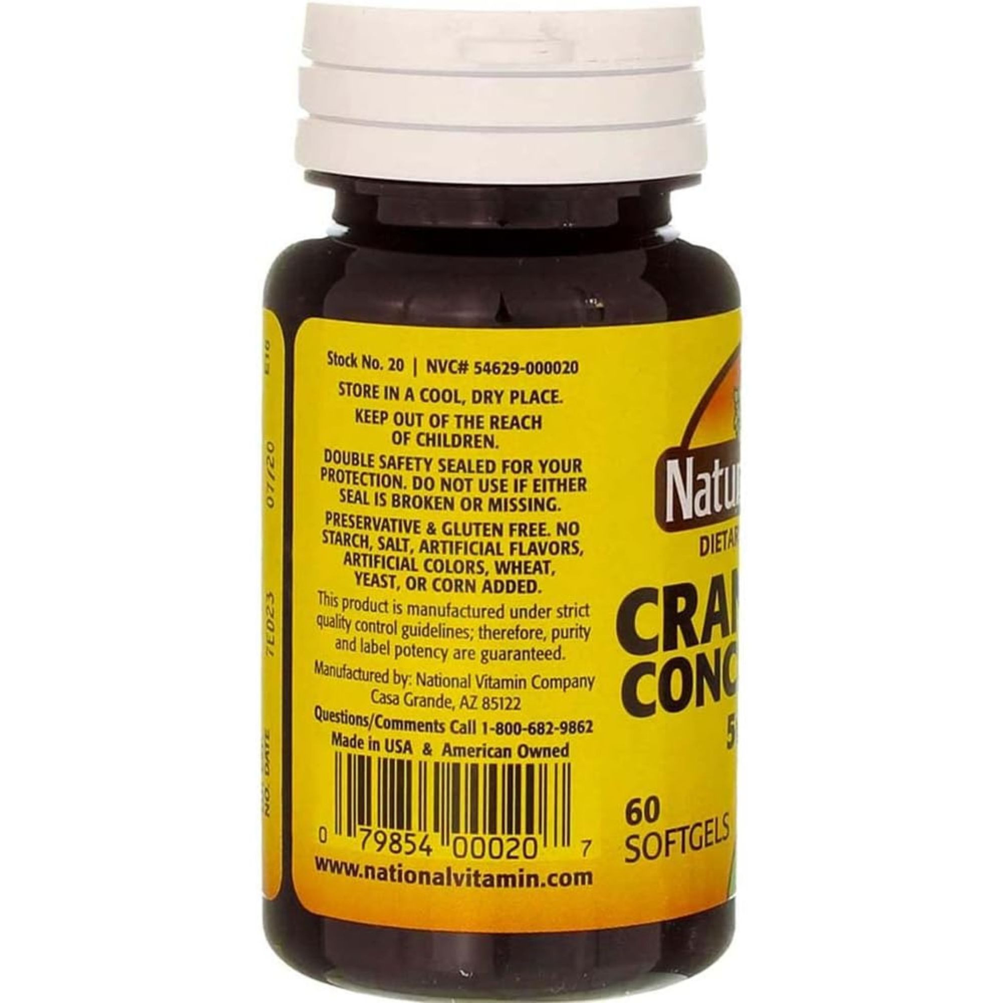 Nature's Blend Cranberry Concentrate Dietary Supplement, 500 mg, 60 Softgels, 54629000020, 1 Bottle