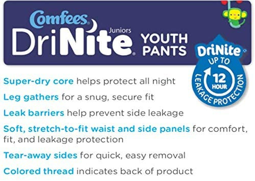 Comfees DriNite Juniors Pull On Underwear, Heavy Absorbency