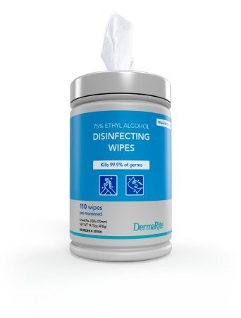DermaRite Disinfecting Wipes, 35104, 1320 Wipes - Case of 12