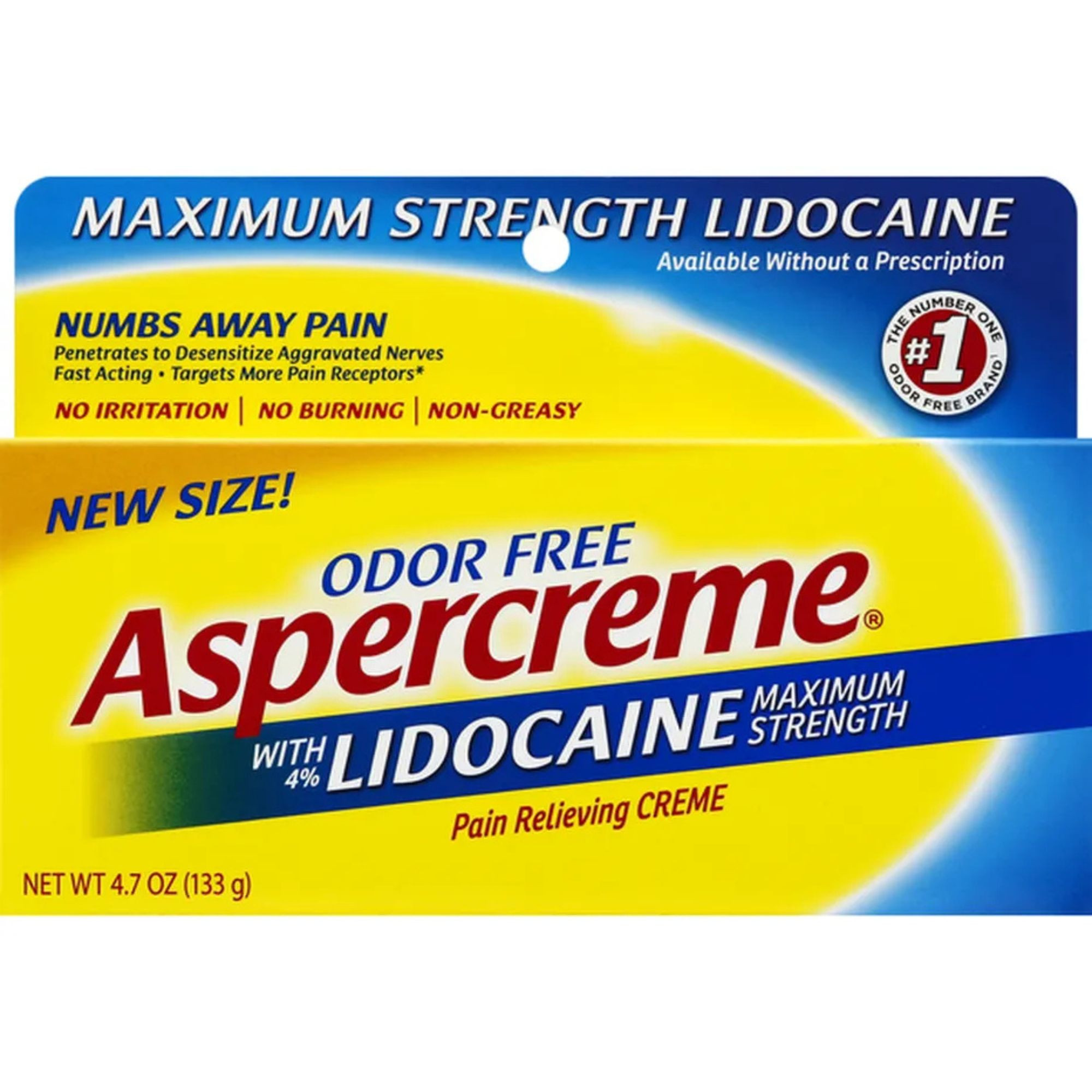 Aspercreme Maximum Strength with Lidocaine Pain Relieving Creme, 4.7
