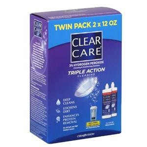 Clear Care Triple Action Cleaning and Disinfection Solution, 0065035821, 12 oz  - Pack of 2
