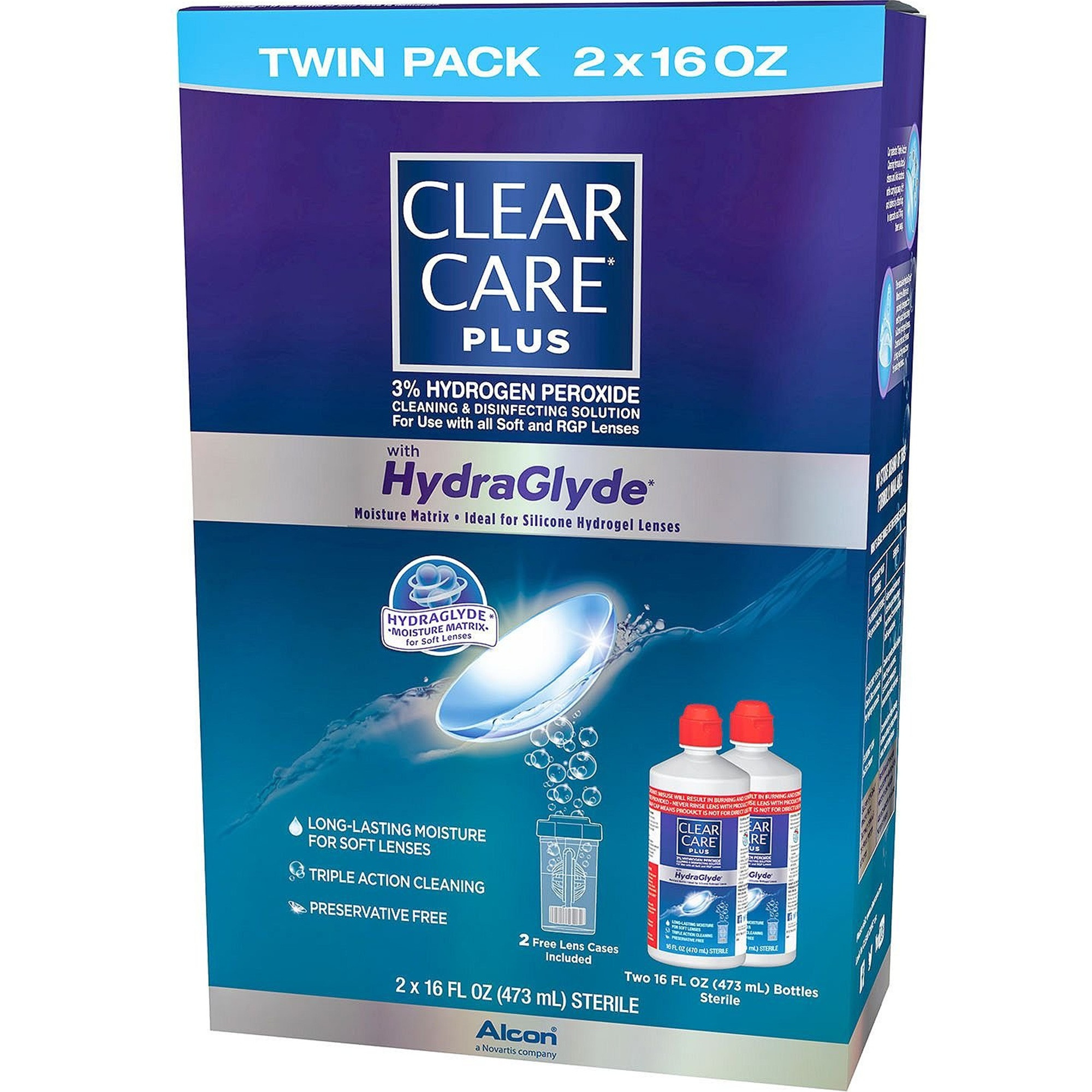 Clear Care Plus Cleaning and Disinfecting Solution With HydraGlyde