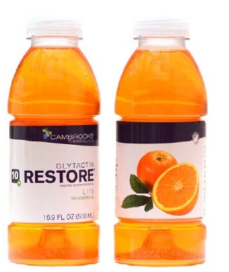 Cambrooke Glytactin Restore Lite 10 PKU Supplement Drink, Tangerine, 16.9 oz., 35015A, 1 Each