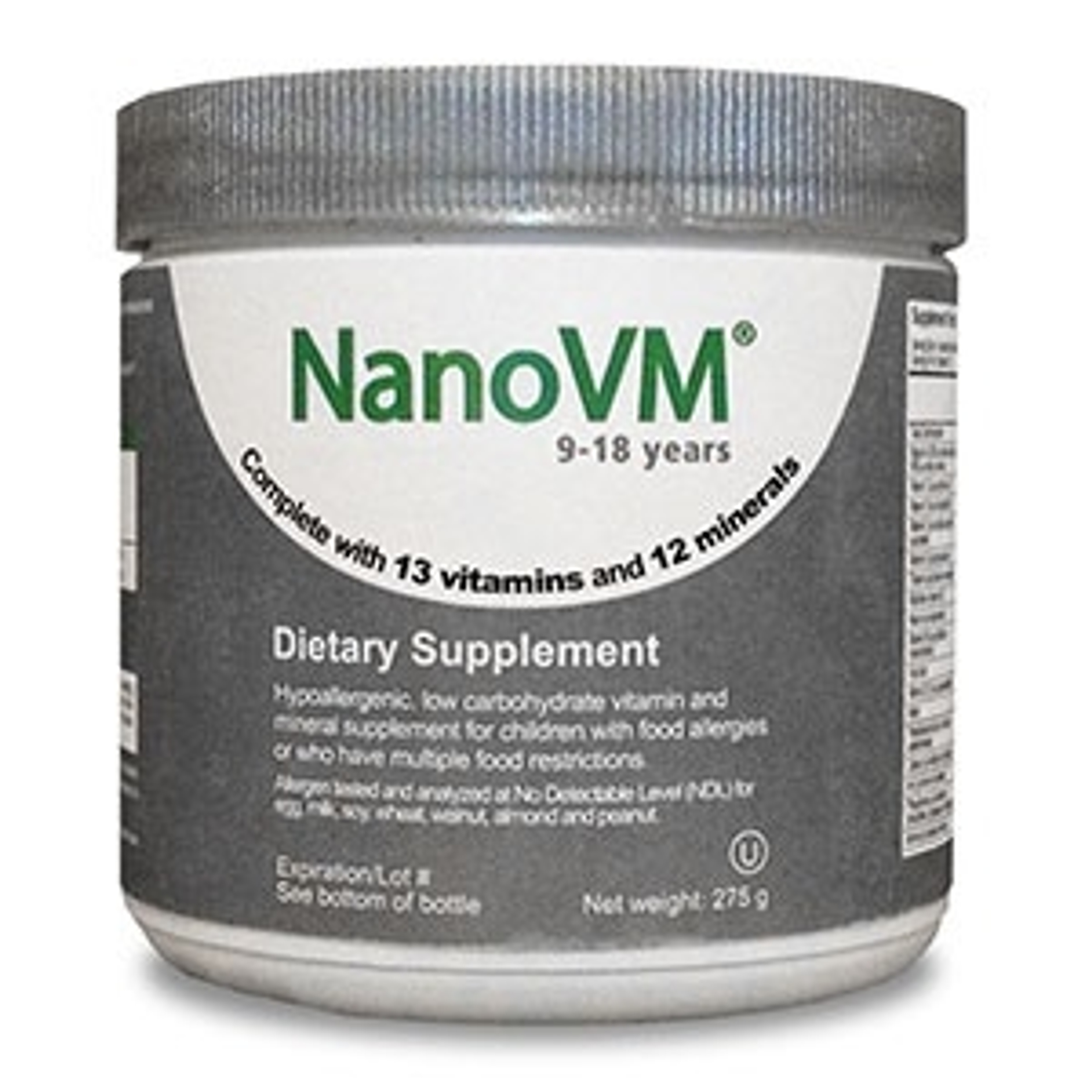 NanoVM 9-18 Years Pediatric Dietary Supplement Powder, 275 g, 1918-A, 1 Each