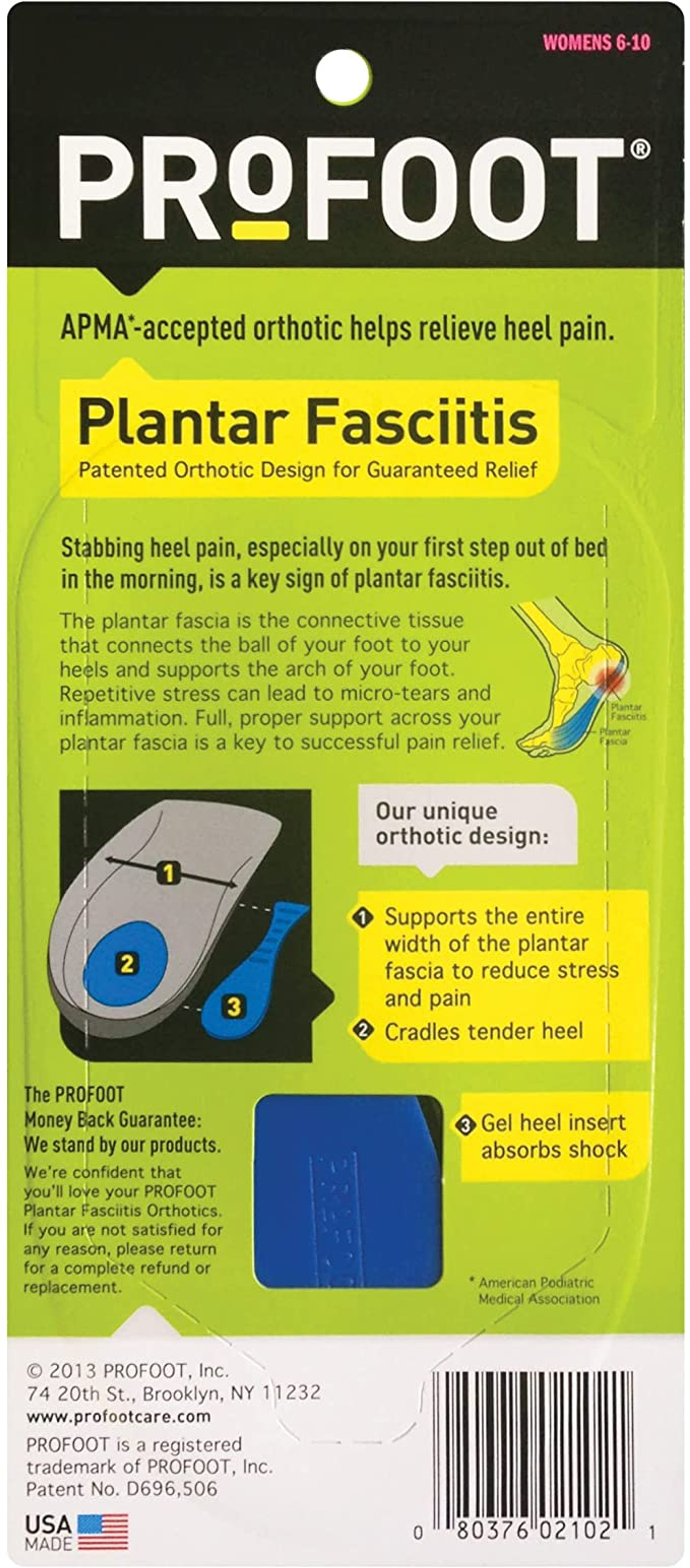 Profoot Women's Plantar Fasciitis Orthotics