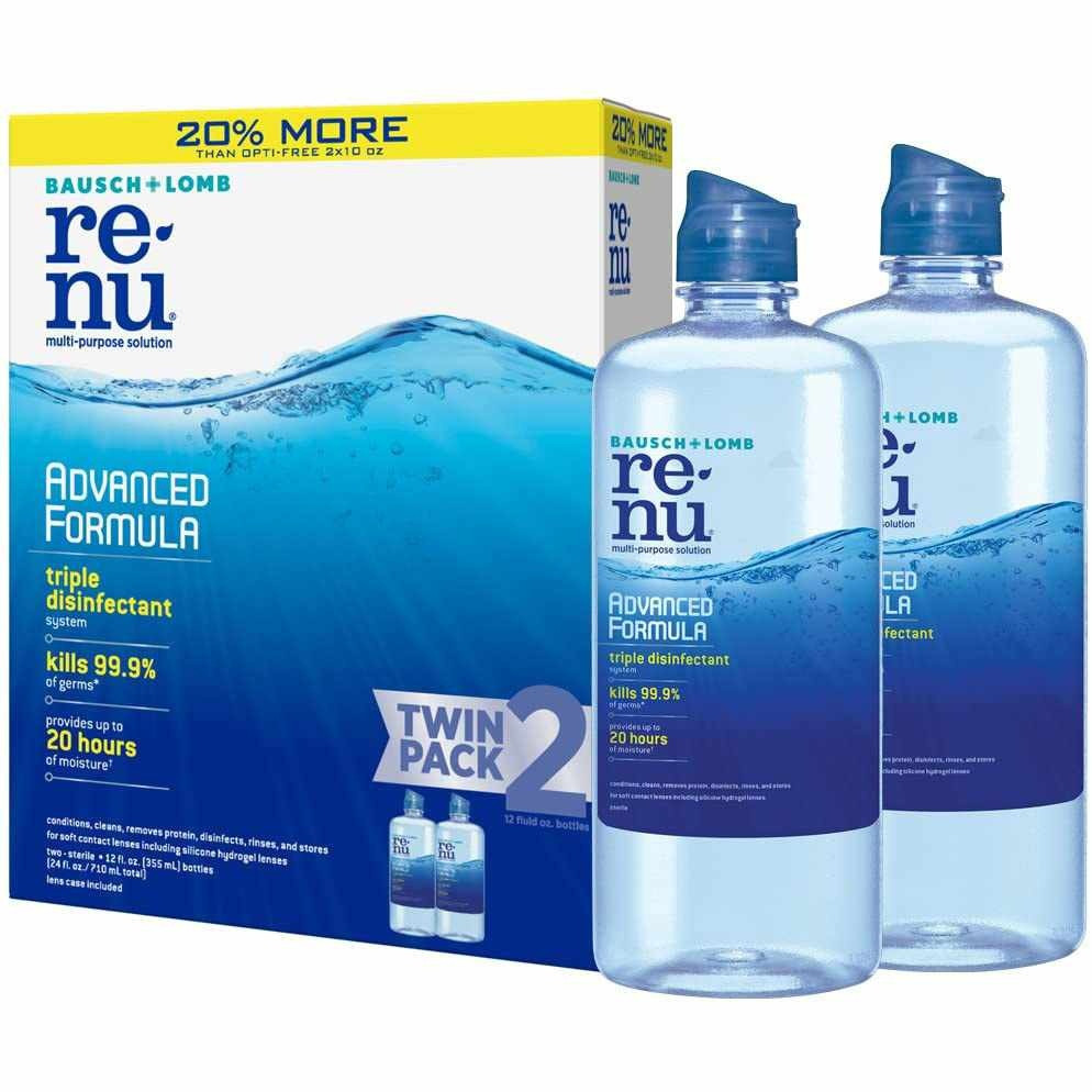 Renu Advanced Formula Multi-Purpose Contact Lens Solution, 12 oz., 624305, Twin Pack - 1 Each