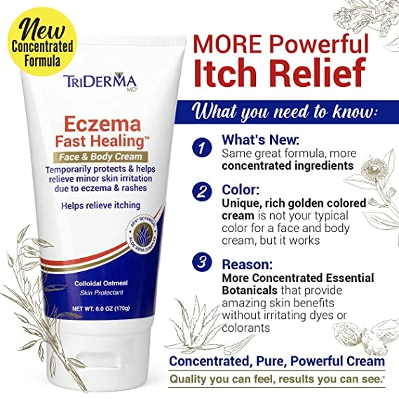 TriDerma MD Eczema Fast Healing Face & Body Cream, 6 oz