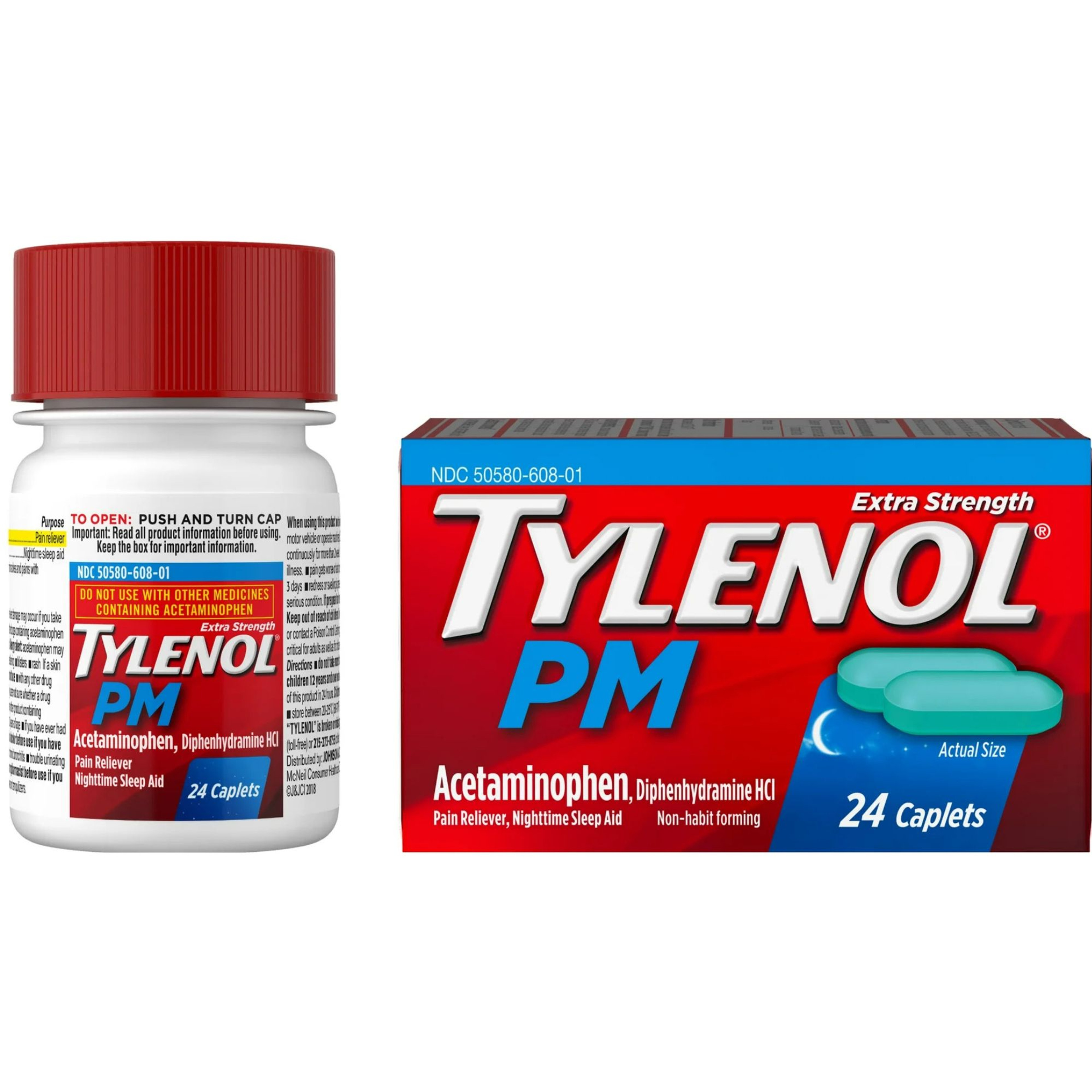 Tylenol PM Extra Strength Caplets, 150 Count, 048257, 1 Each