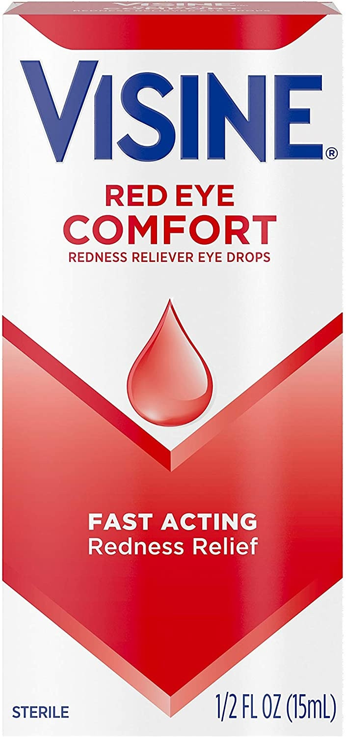 Visine Red Eye Comfort Redness Reliever Eye Drops, 0.5 oz., 49380, 1 Each