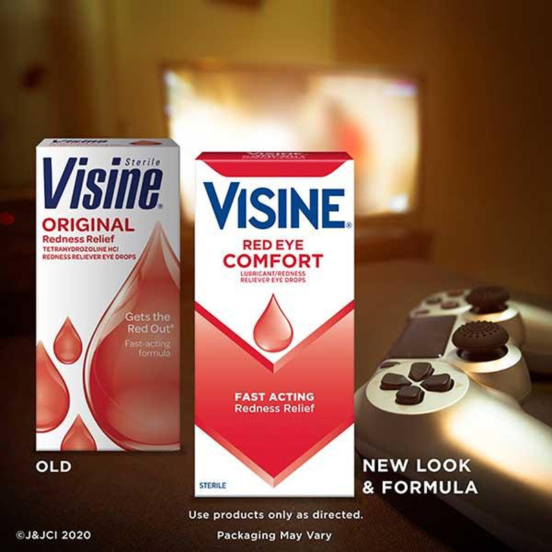Visine Red Eye Comfort Redness Reliever Eye Drops, 0.5 oz., 49380, 1 Each