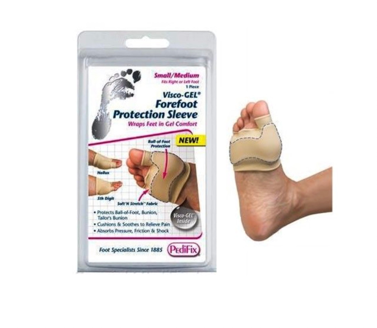 Visco-GEL Forefoot Protection Sleeve, P1455-S/M, Small/Medium - 1 Each