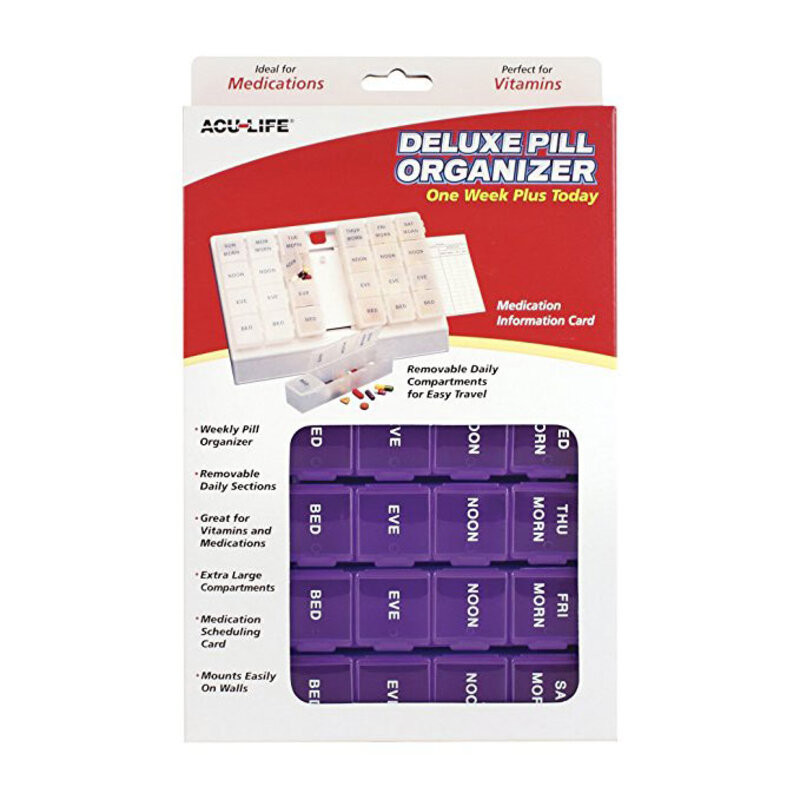 Acu-Life Deluxe Pill Organizer, 400407, 1 Each