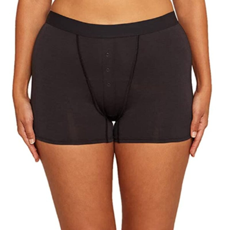 THINX Modal Boyshort, Black, Super Absorbency, TH000700101-EA1, Each, Front View