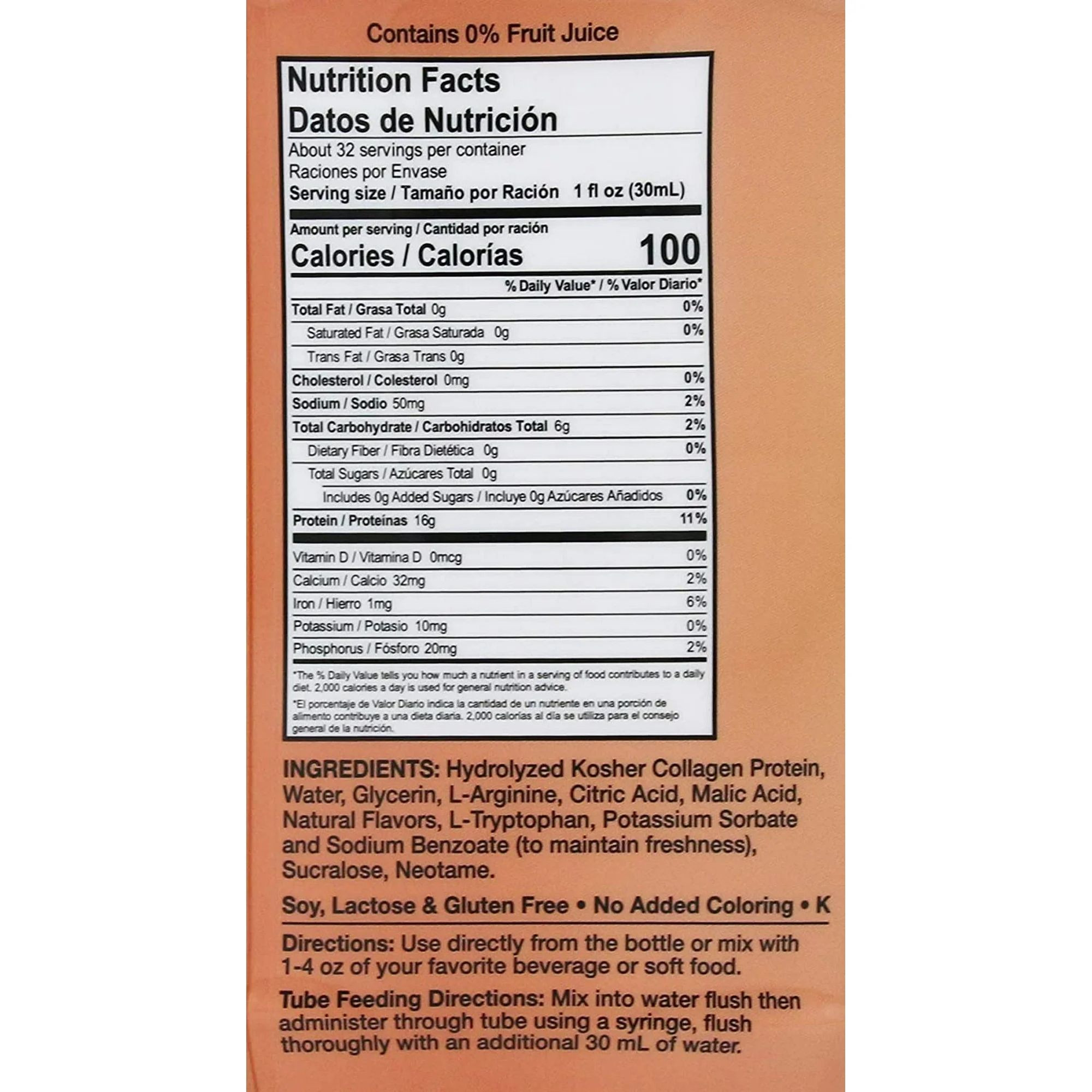 LiquaCel Ready-to-Use Liquid Protein, Peach Mango, 32 oz