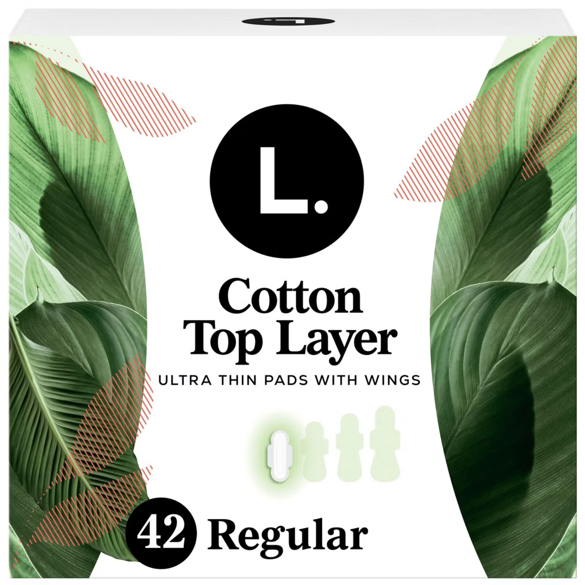 L. Chlorine Free Ultra Thin Pads with Wings,  Regular Absorbency