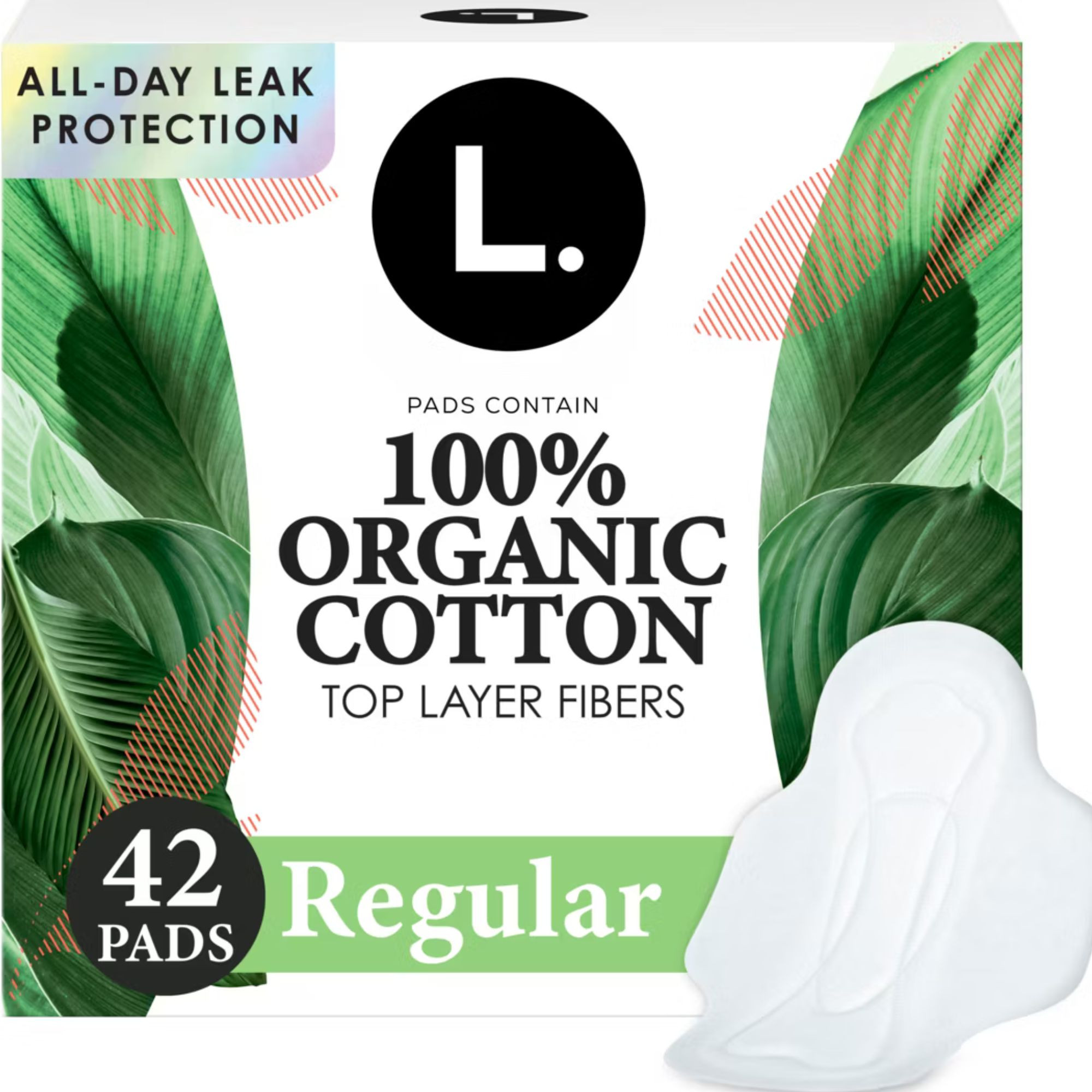 L. Chlorine Free Ultra Thin Pads with Wings,  Regular Absorbency