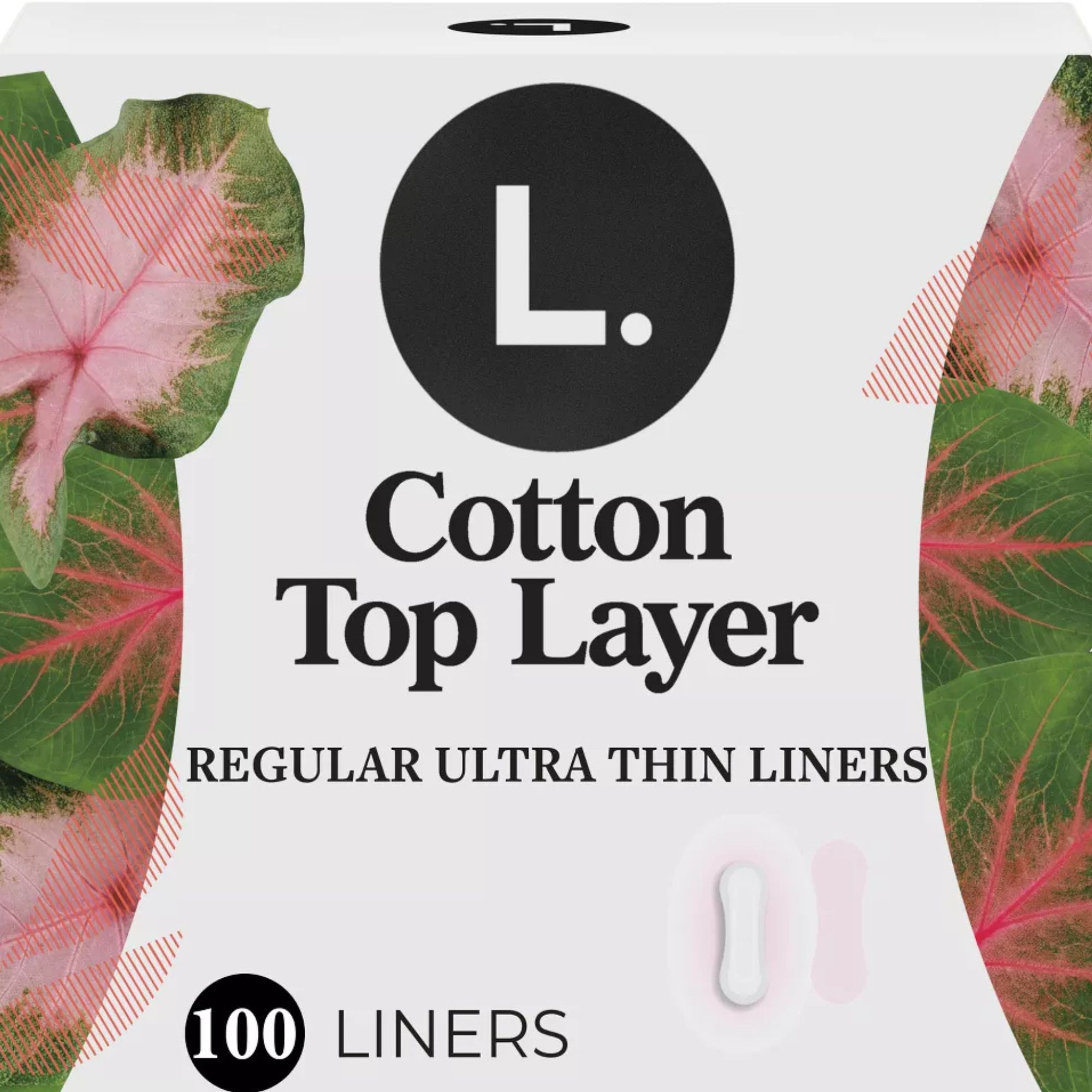 L. Chlorine Free Ultra Thin Liners, Regular Absorbency, 80339719, Pack of 100