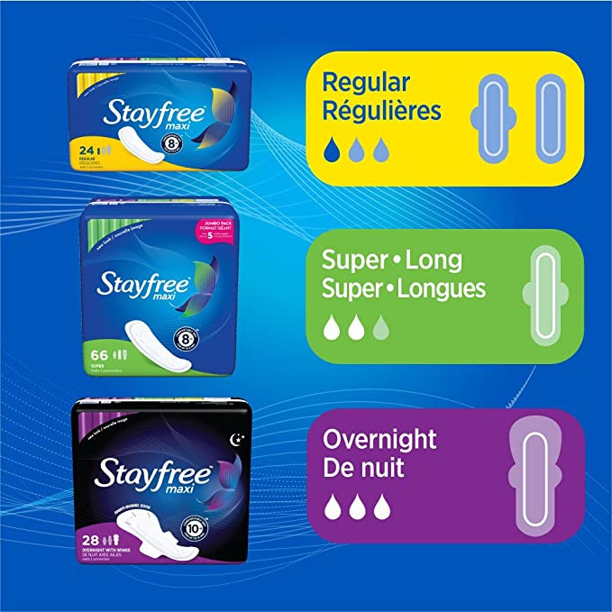Stayfree Ultra Thin Pads with Wings, Long, Super Absorbency