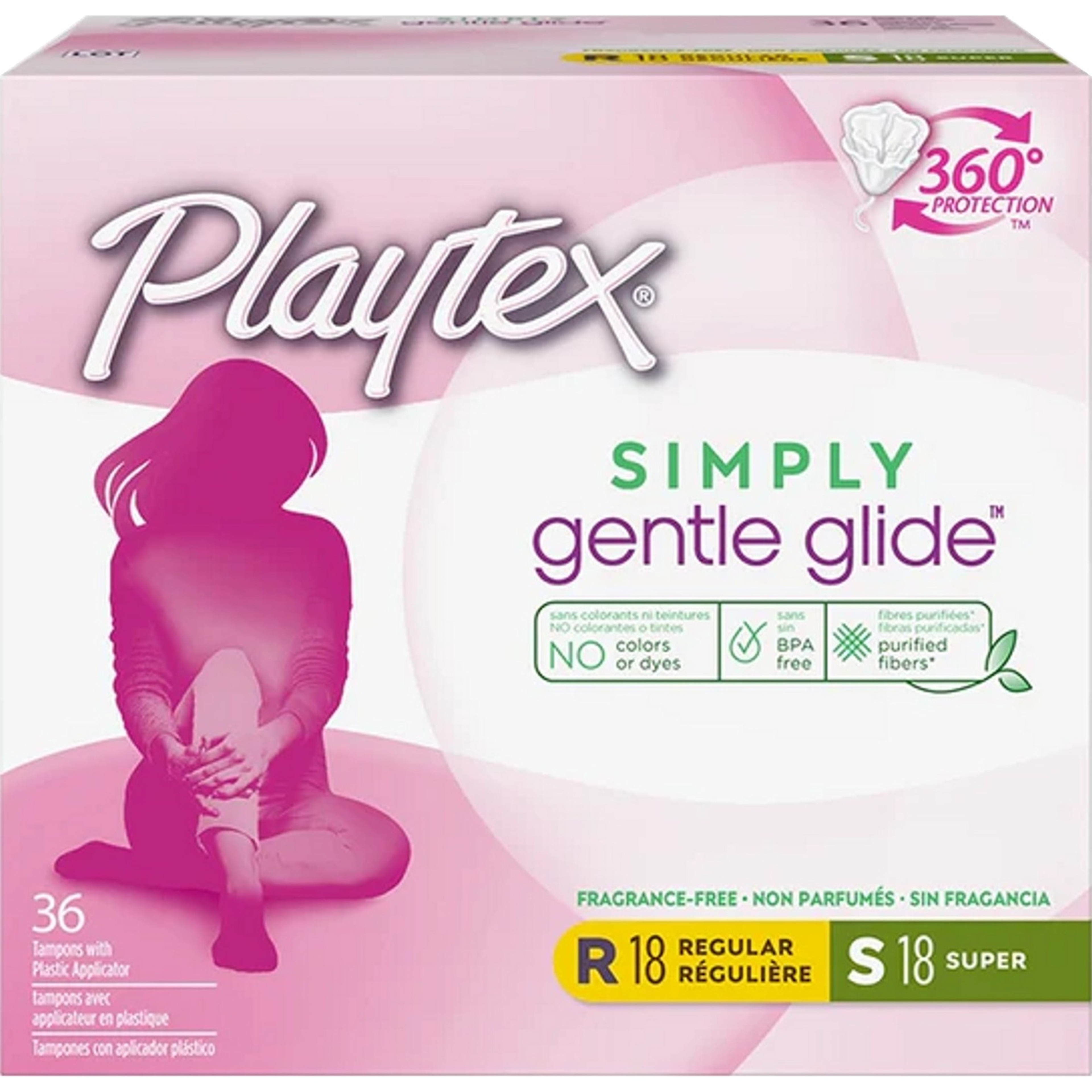 Playtex® Simply Gentle Glide™ Tampons Multipack, Regular/Super Absorbency