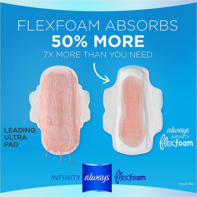 Always Infinity Pads with Wings, Size 2, Unscented