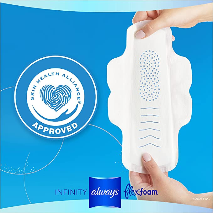 Always Infinity Pads with Wings, Size 3, Unscented, Extra Heavy Absorbency