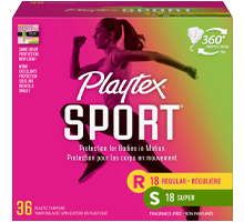 Playtex Sport Tampons Multipack, Unscented, Regular & Super Absorbencies, 02690, Case of 432 (12 Boxes)