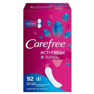 Carefree Acti-Fresh Panty Liner, Unscented, Long, 06982, Case of 368 (4 Packs)