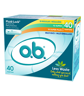 o.b. Original Tampons Multi-Pack, Regular, Super & Super Plus Absorbencies, 07011, Case of 480 (12 Boxes)