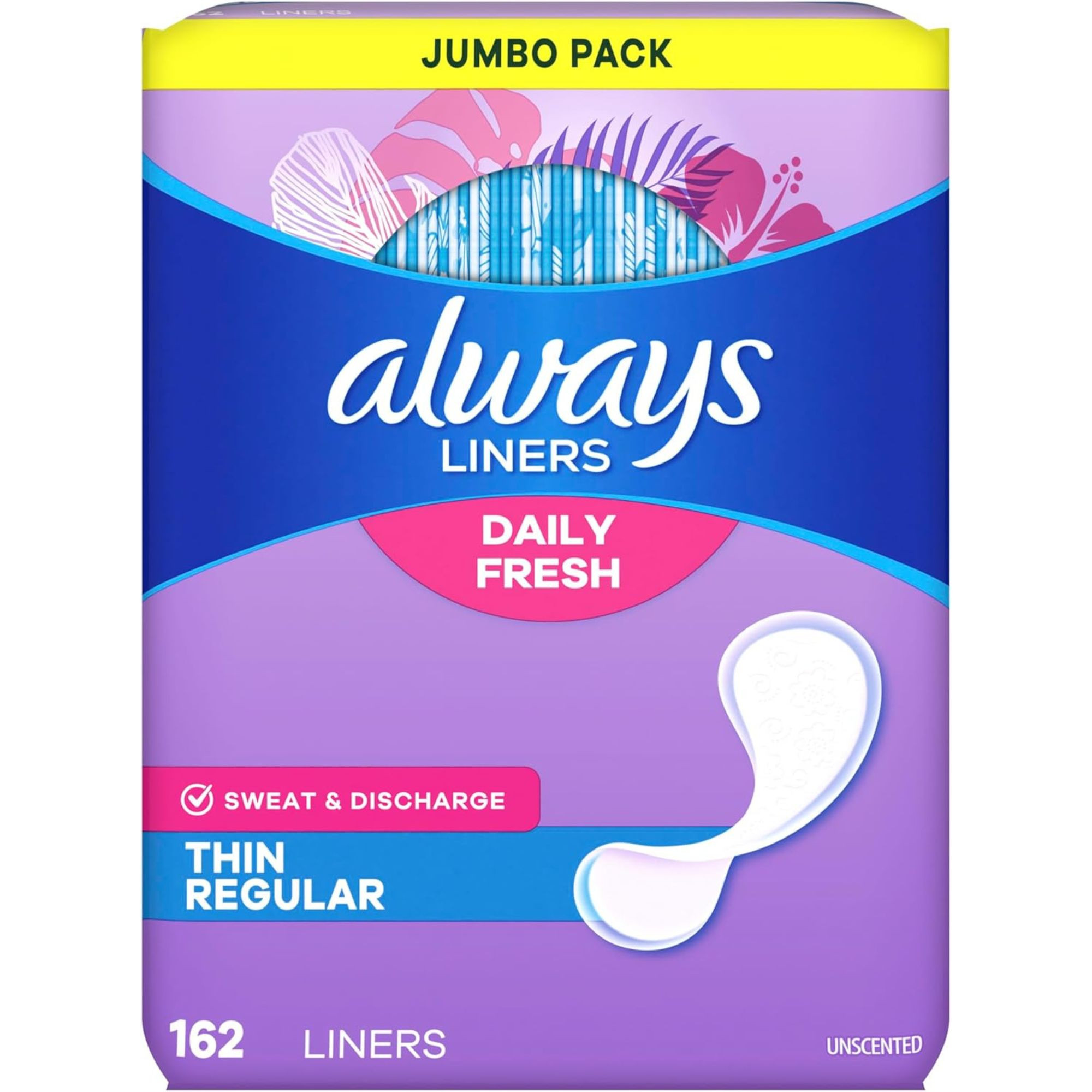 Always Anti-Bunch Xtra Protection Daily Liners, 80348266, Long - Pack of 162