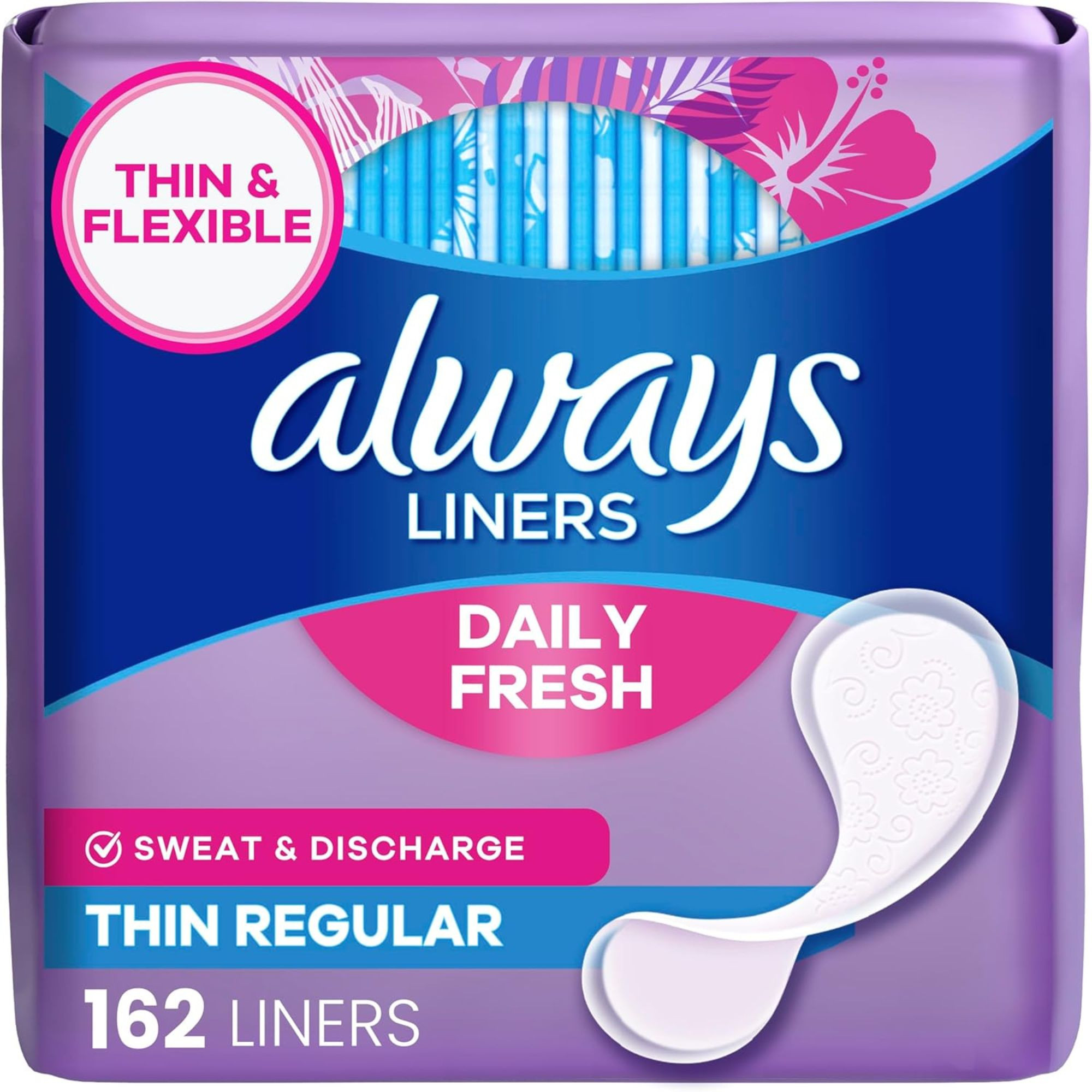 Always Anti-Bunch Xtra Protection Daily Liners, 80348266, Long - Pack of 162
