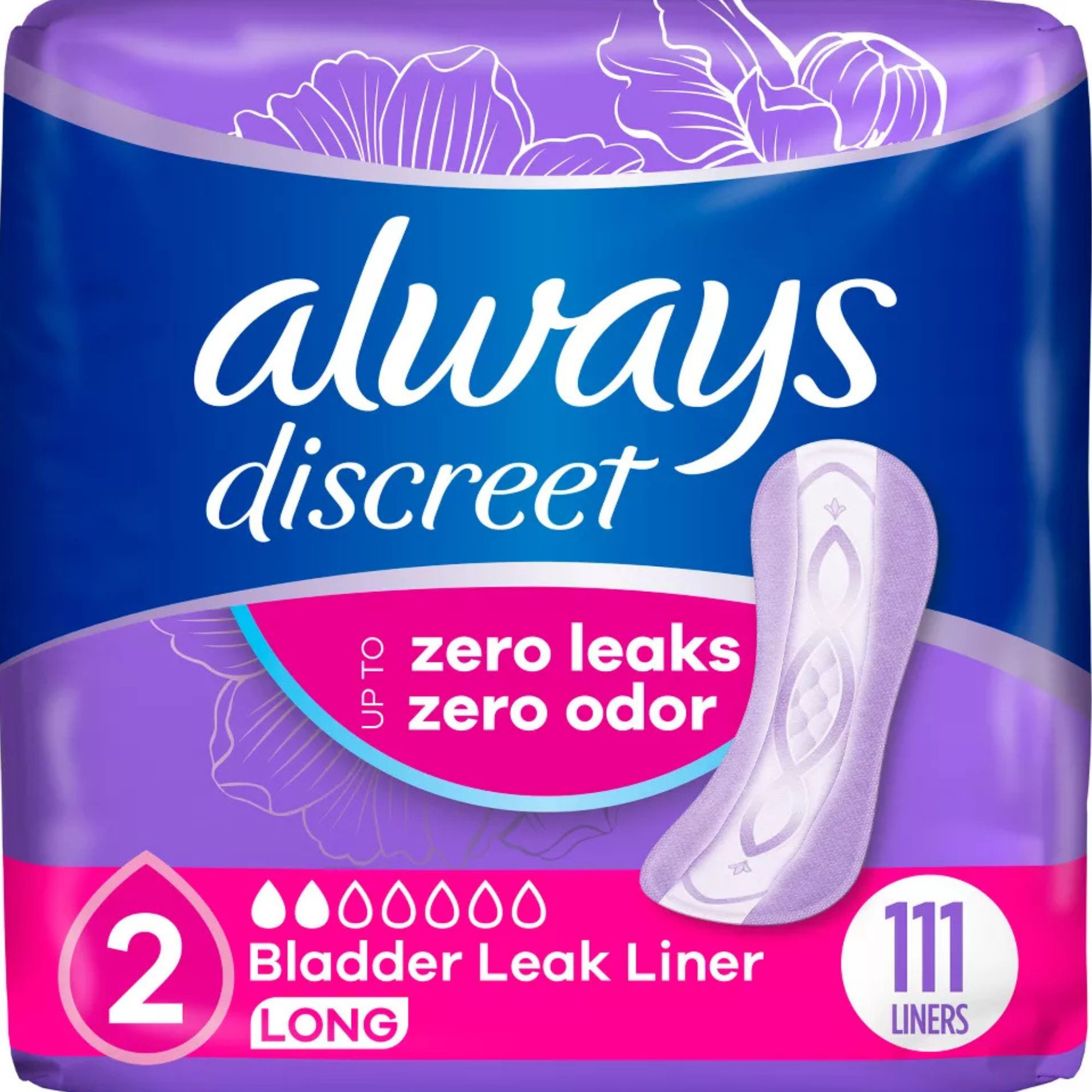 Always Discreet Incontinence Liners, Light Absorbency