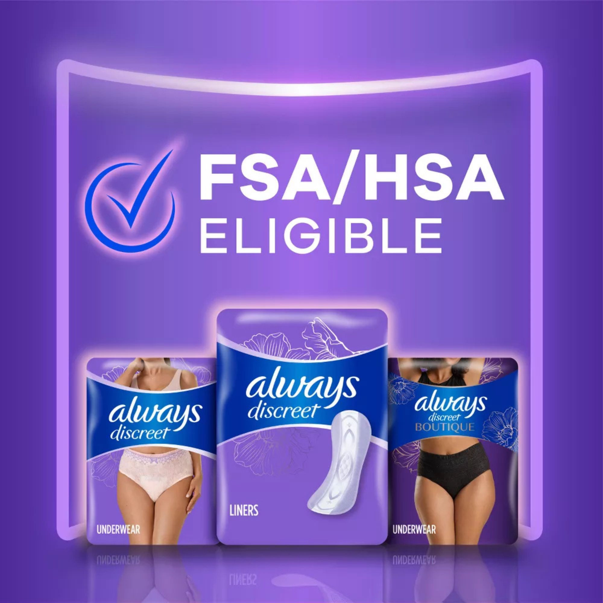 Always Discreet Incontinence Liners, Light Absorbency