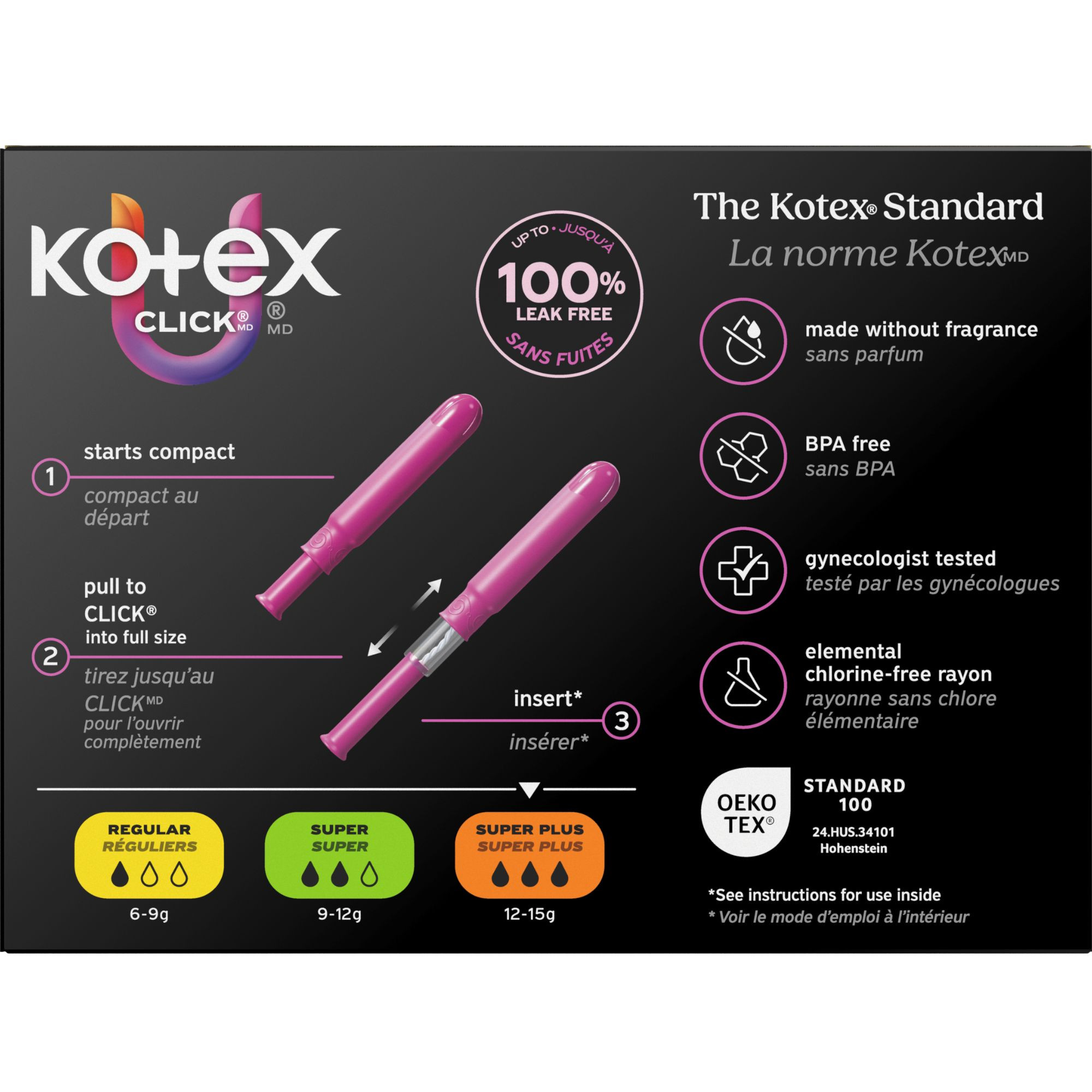 U by Kotex Click Compact Tampons, Super Plus Absorbency