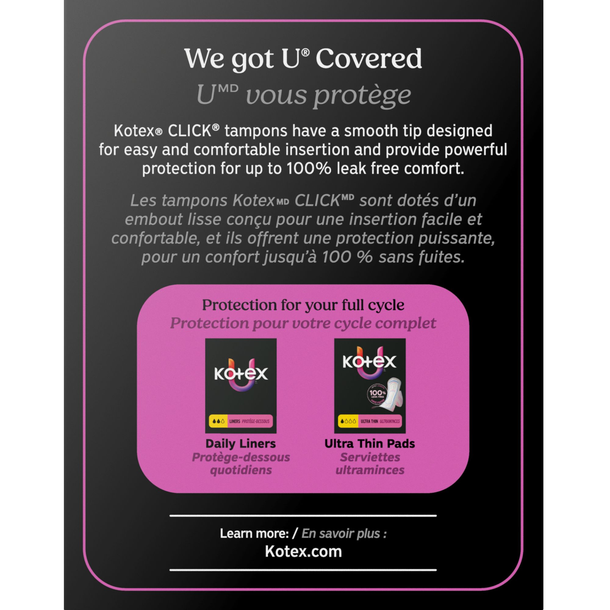 U by Kotex Click Compact Tampons, Super Plus Absorbency