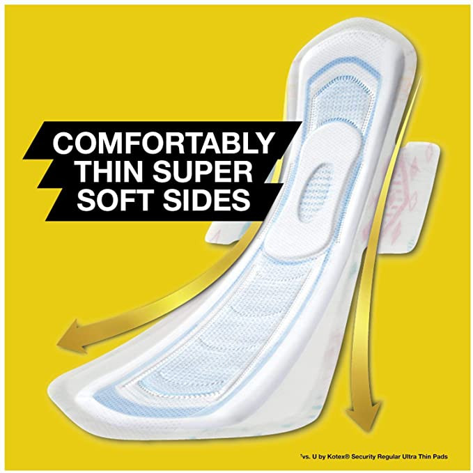 U by Kotex Security Maxi Pads with Wings, Extra Heavy Absorbency