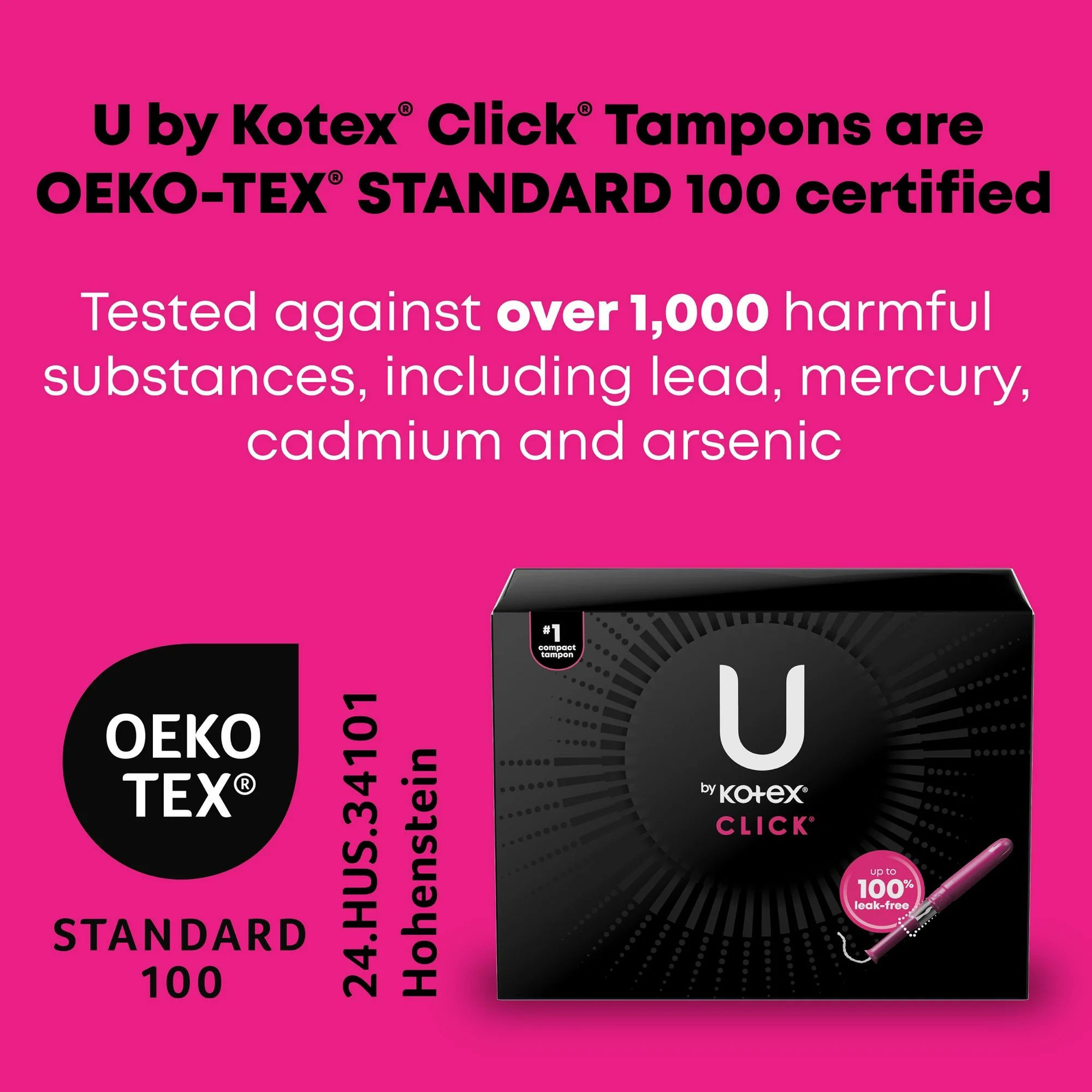 U by Kotex Security Tampons, Super Absorbency, 51570, Pack of 16