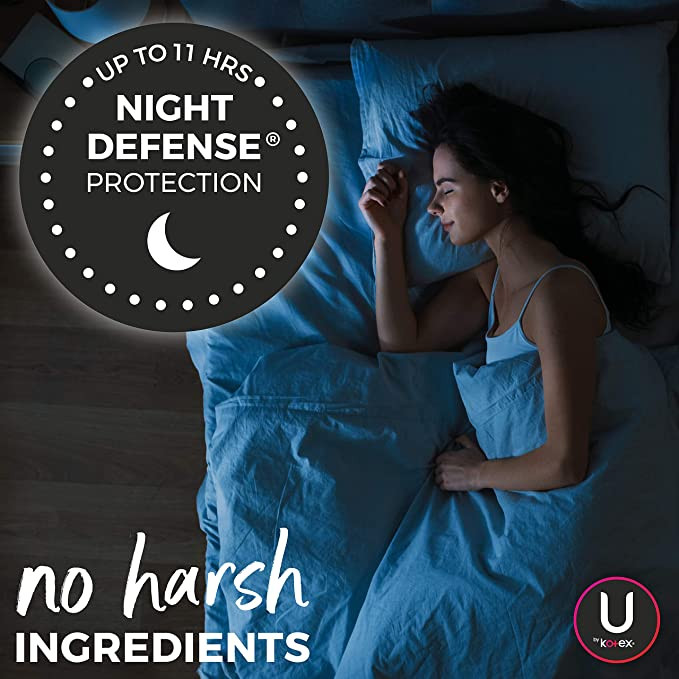 U by Kotex Security Ultra Thin Pads, Overnight Absorbency