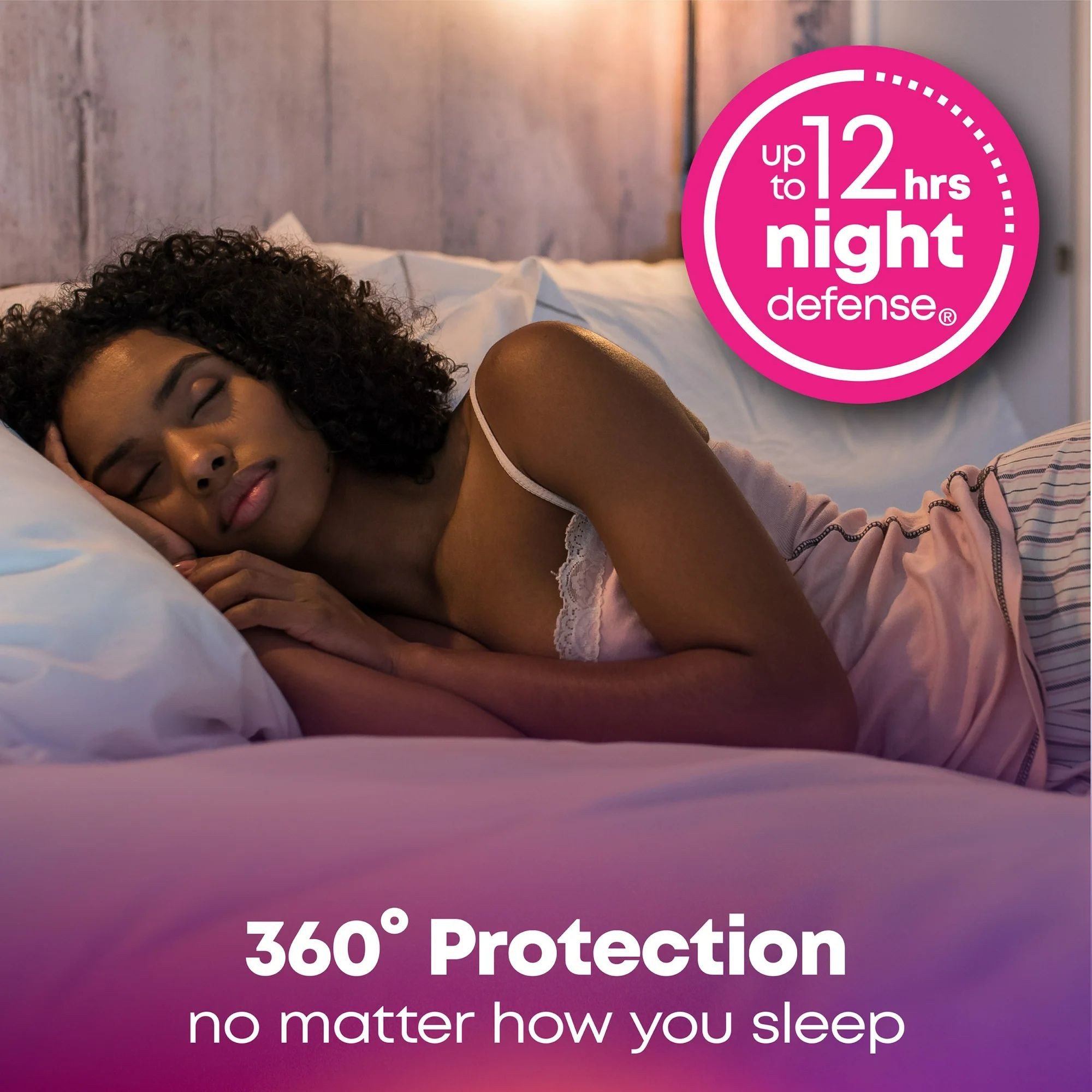 U by Kotex AllNighter Ultra Thin Pads with Wings,  Extra Heavy Overnight Absorbency, 47789, Pack of 12