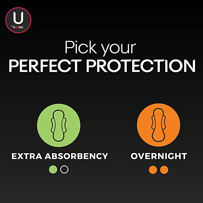 U by Kotex Teen Ultra Thin Pads with Wings, Extra Absorbency