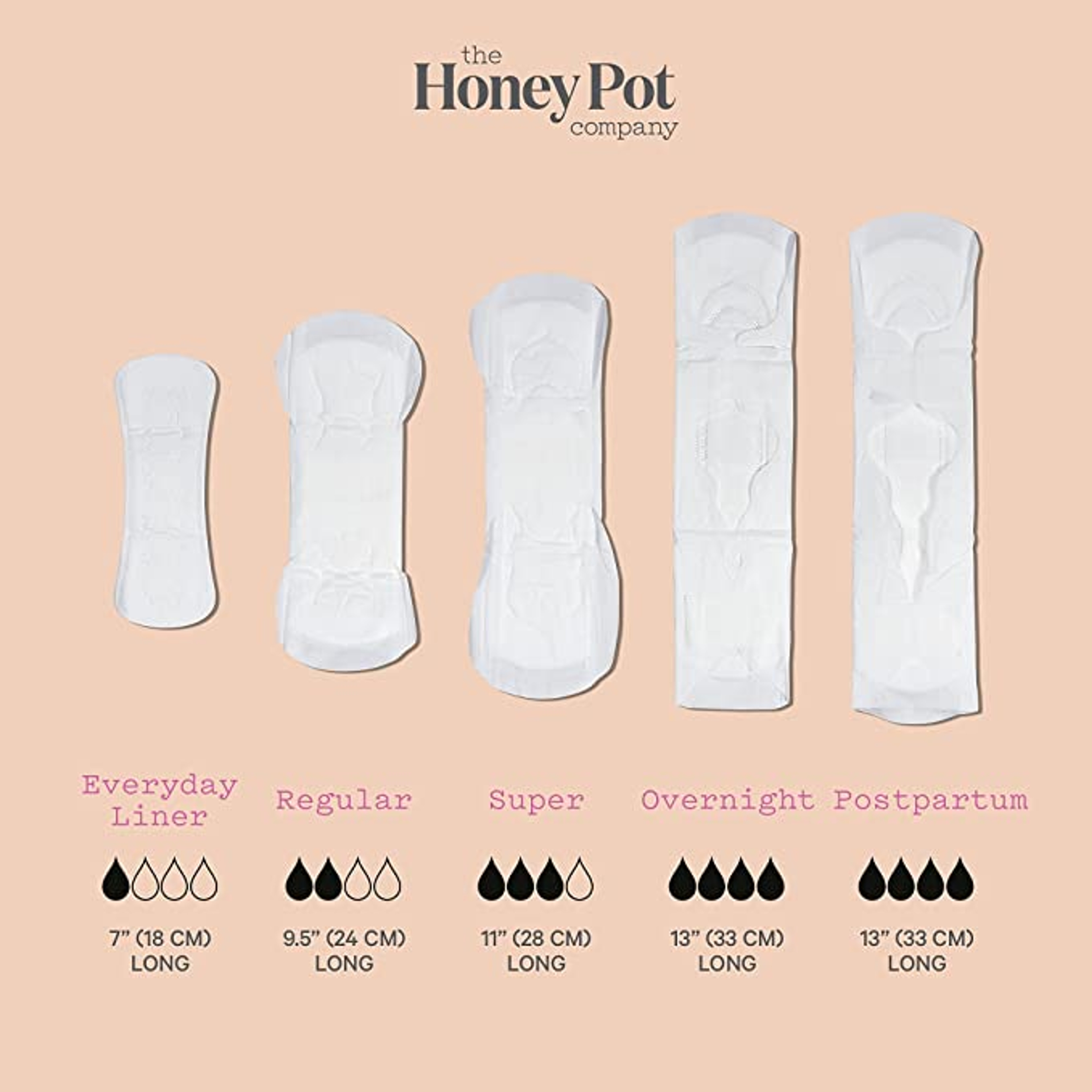 The Honey Pot Organic Cotton Herbal Pads with Wings, Super Absorbency