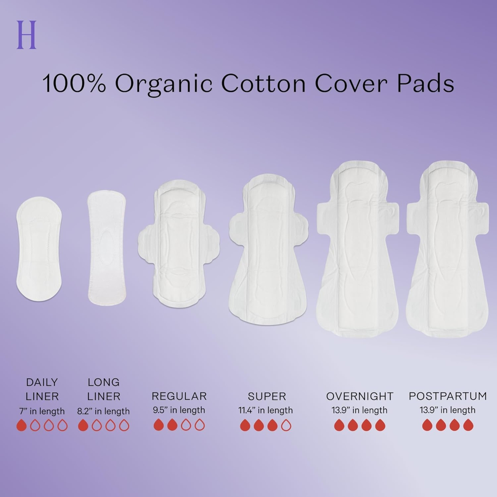 The Honey Pot Organic Cotton Post-Partum Pads, F8995, Pack 12