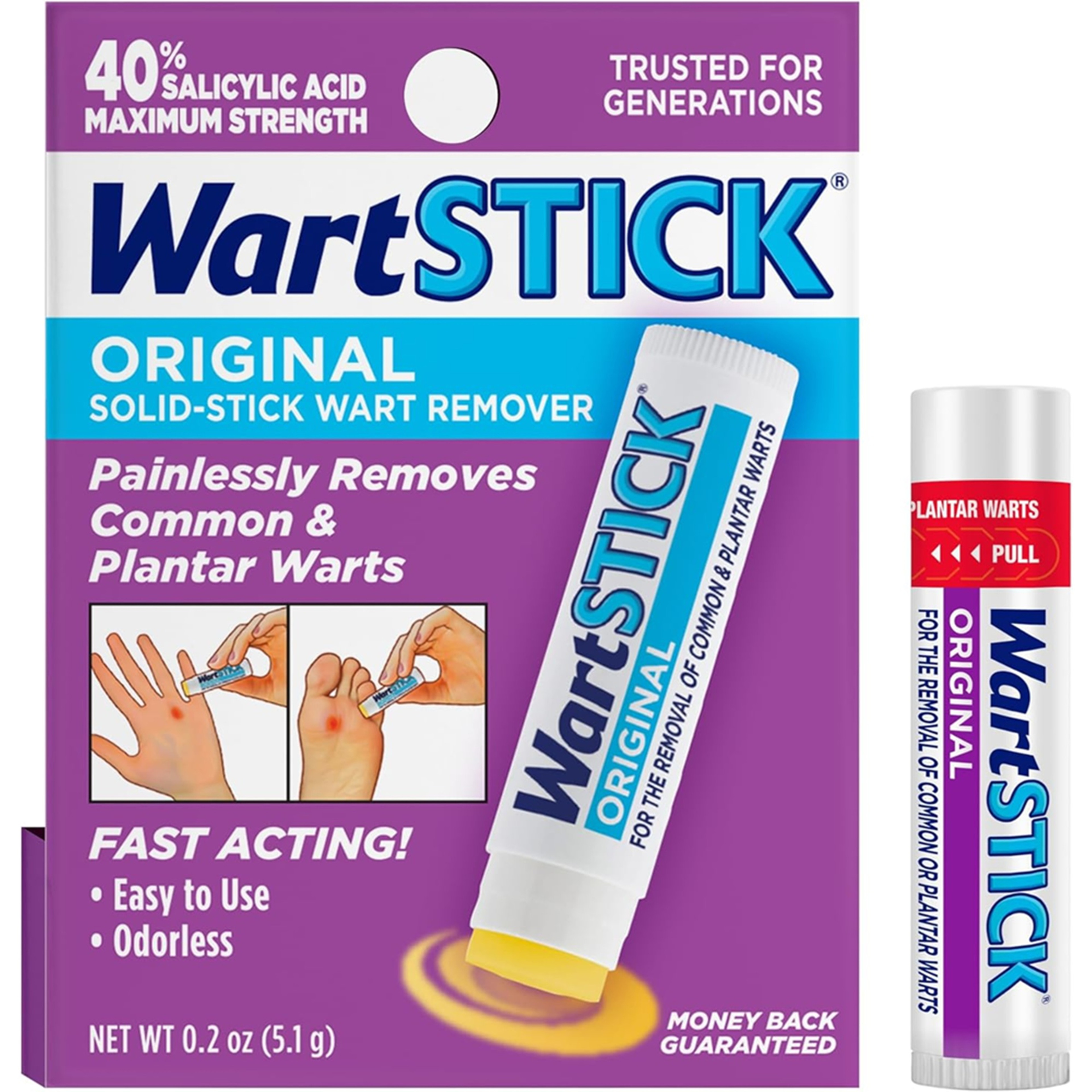 WartStick Original Solid-Stick Common & Plantar Wart Remover