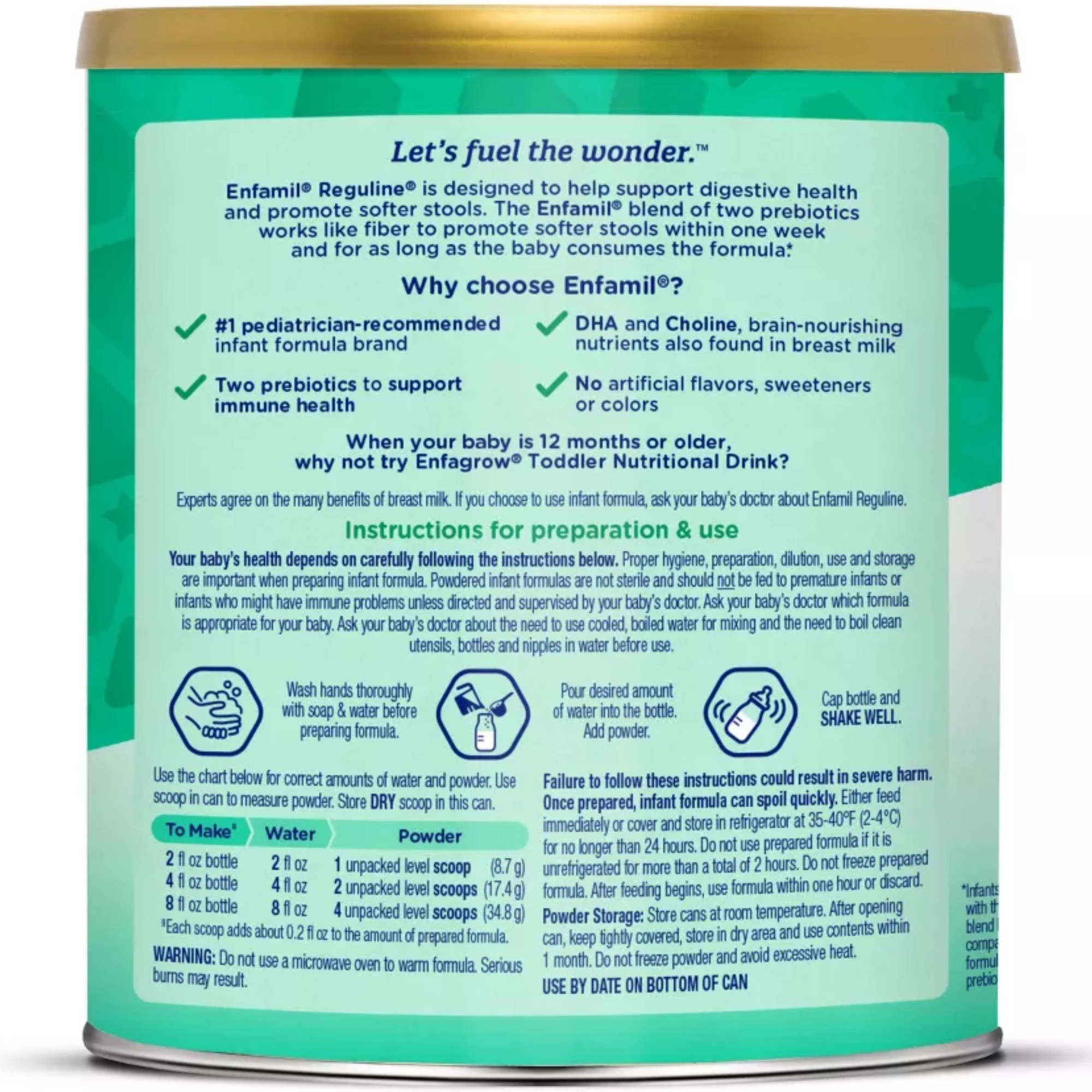 Enfamil Reguline Infant Formula, Powder, 12.4 oz.