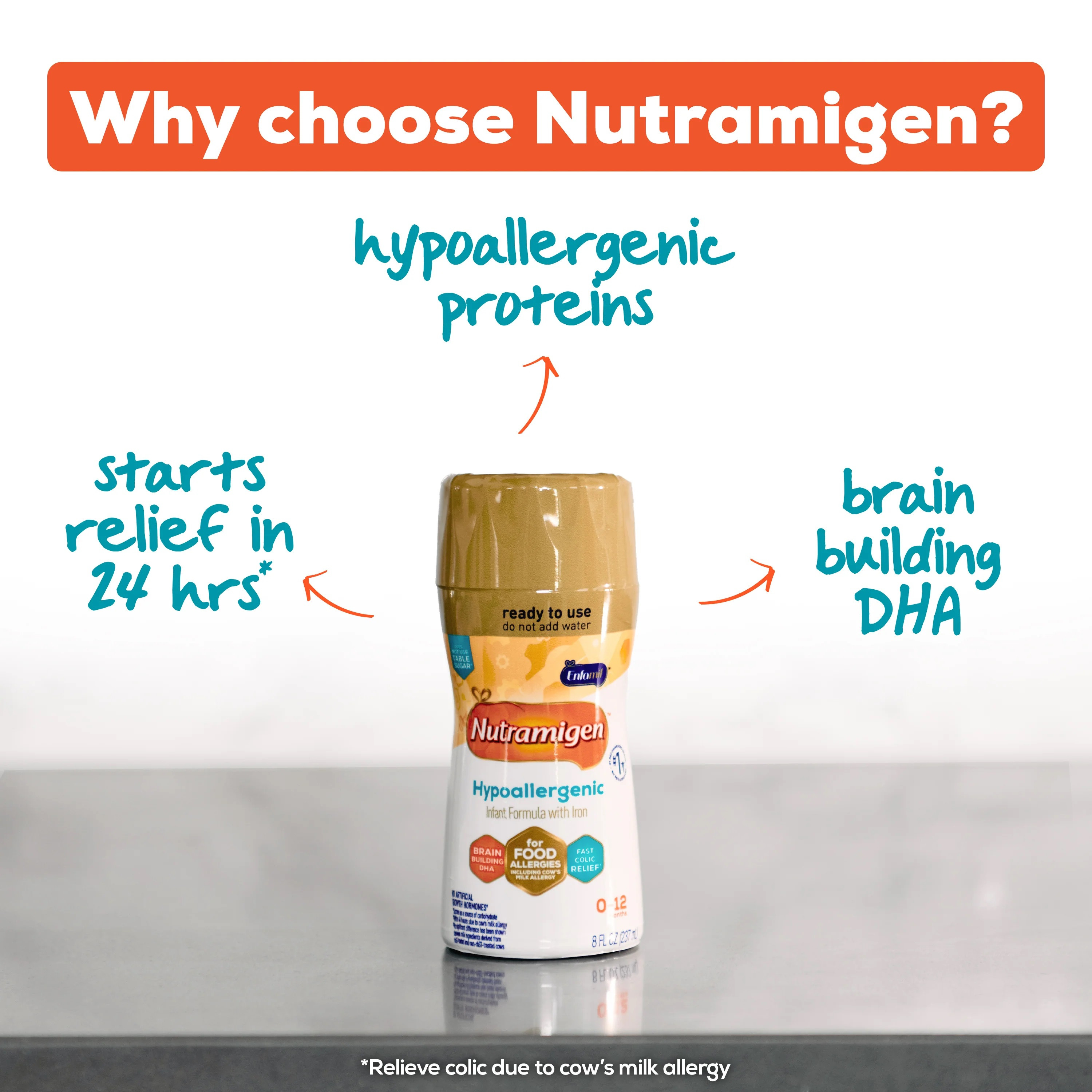 Enfamil Nutramigen Hypoallergenic Infant Formula with Iron, Concentrate, 13 oz.